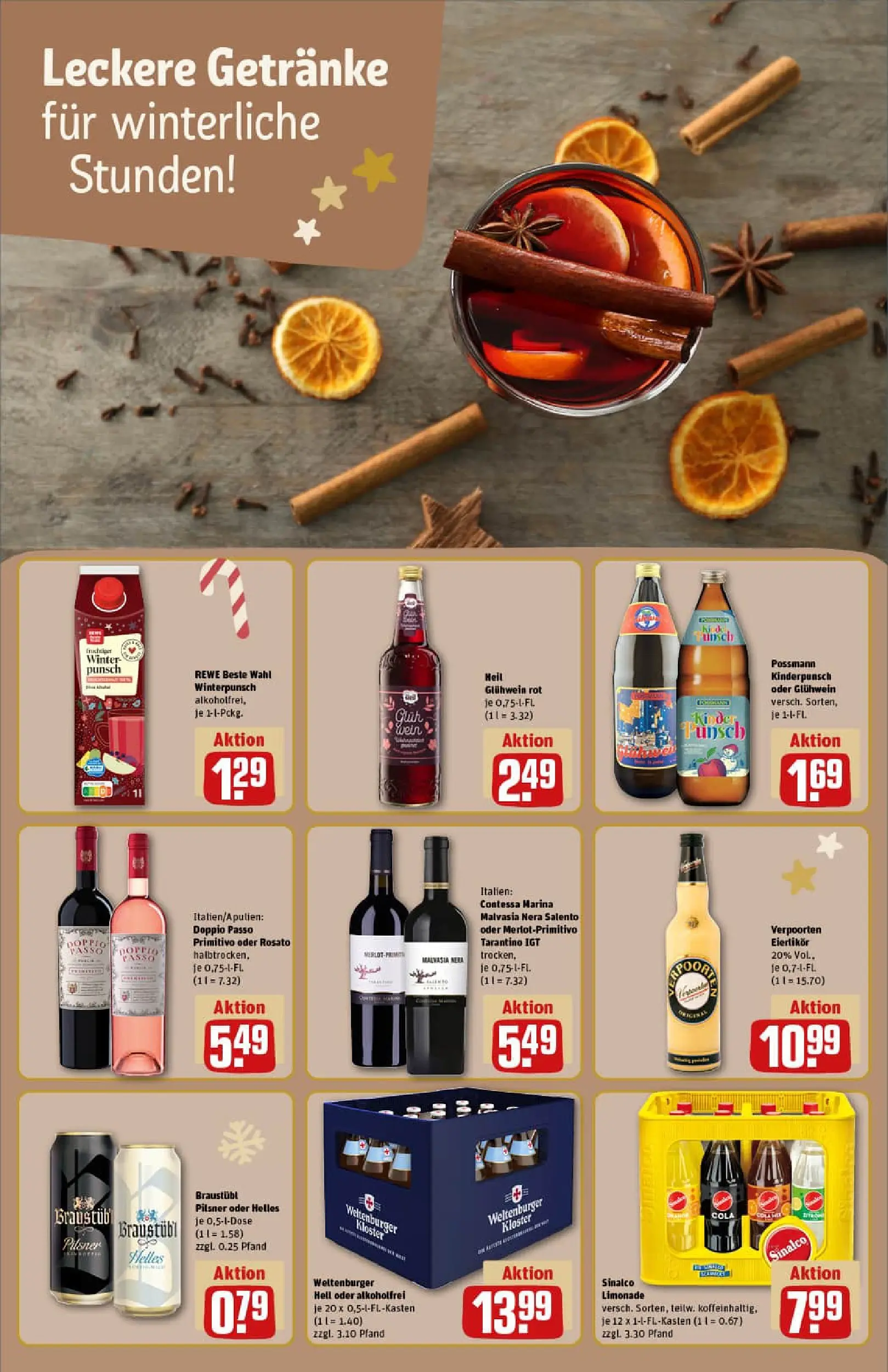 REWE Prospekt ab 23.11.2025 zum Blättern » Angebote | Seite: 19 | Produkte: Doppio passo primitivo, Limonade, Doppio Passo, Wein