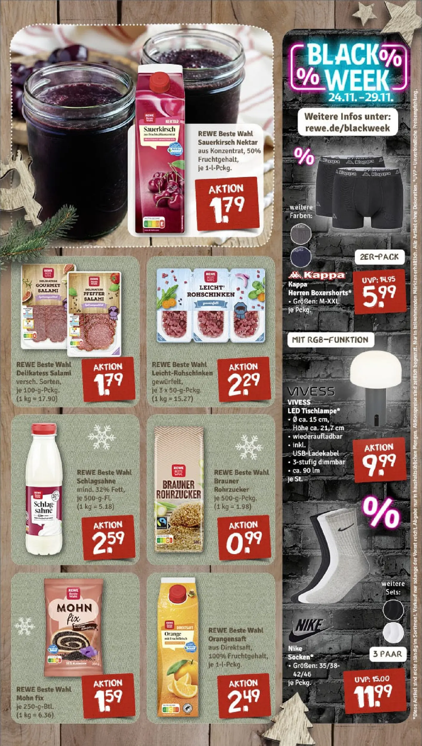 REWE Prospekt ab 23.11.2025 zum Blättern » Angebote | Seite: 7 | Produkte: Schlagsahne, Orangensaft, Salami, Sahne