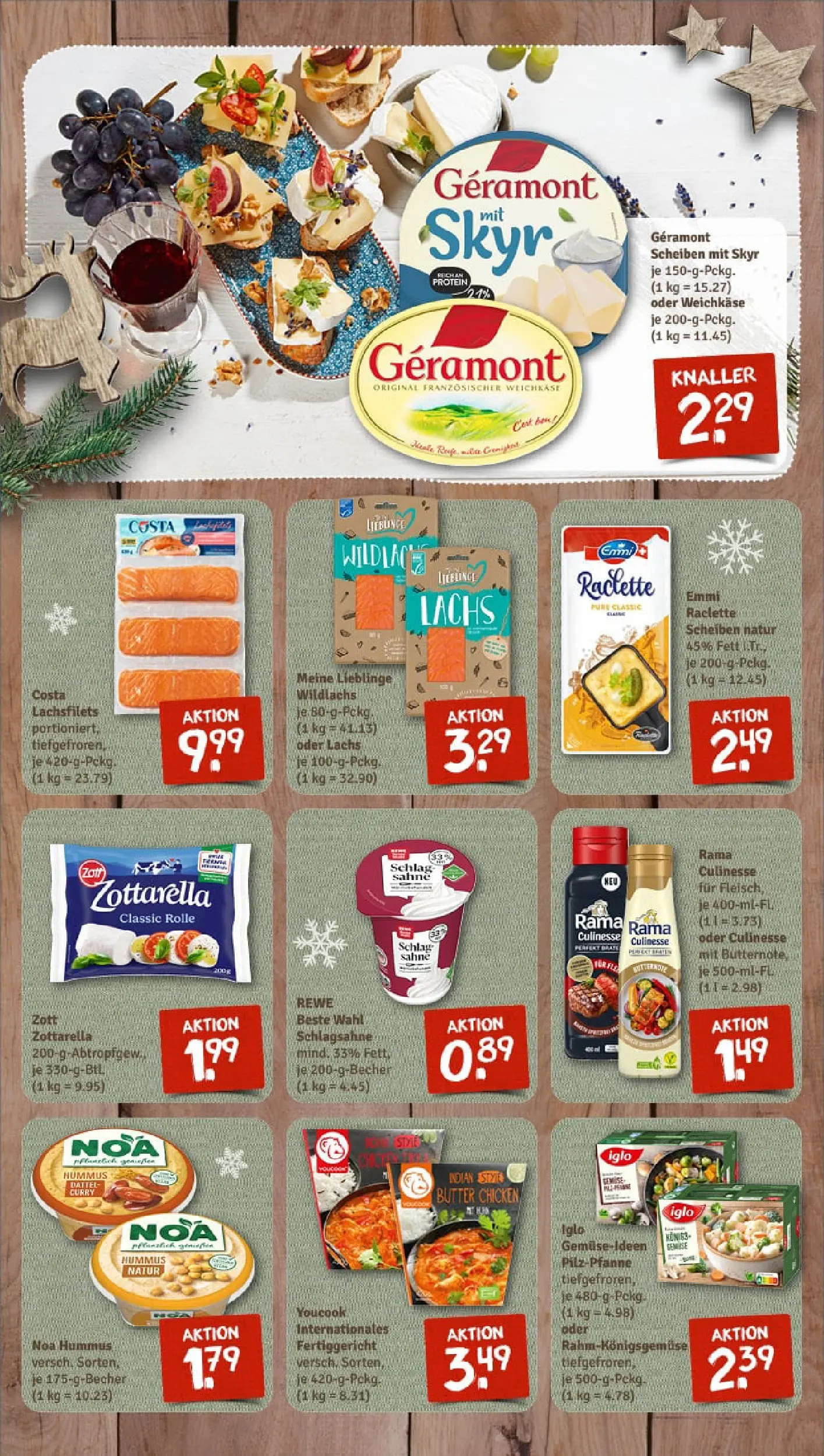 REWE Prospekt ab 23.11.2025 zum Blättern » Angebote | Seite: 7 | Produkte: Youcook, Schlagsahne, Iglo, Raclette