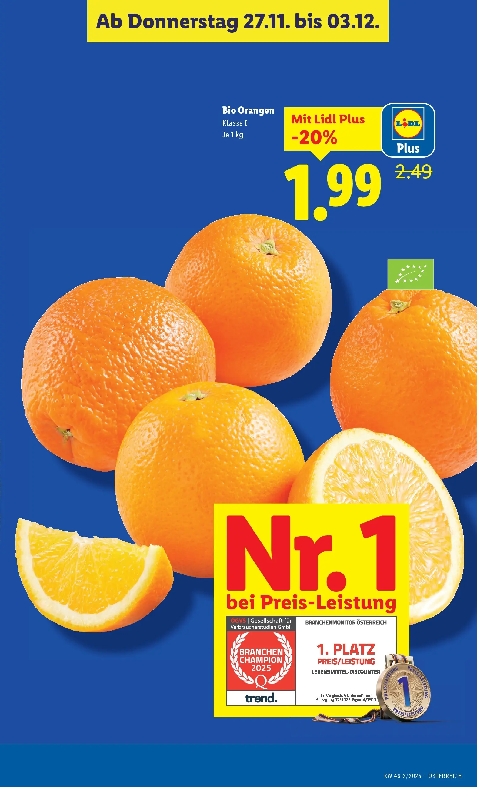Lidl - Lidl: Flugblatt in deiner Nähe ab 26.11.2025 - Angebote ab donnerstag | Seite: 3 | Produkte: Orangen