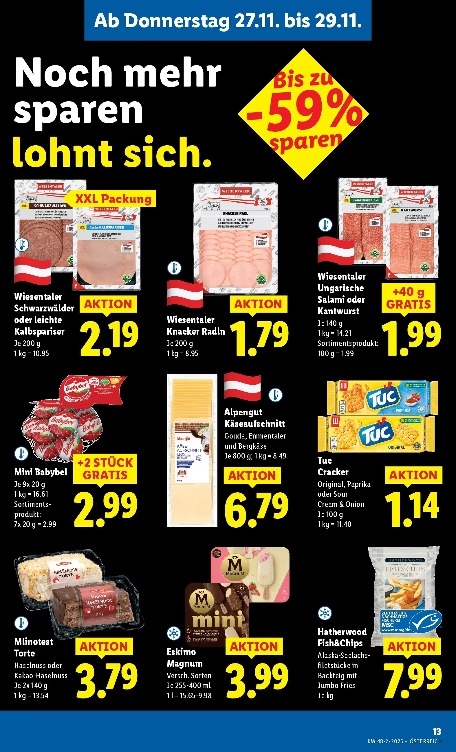 Lidl - Lidl: Flugblatt in deiner Nähe ab 26.11.2025 - Angebote ab donnerstag | Seite: 15 | Produkte: Chips, Käse, Salami