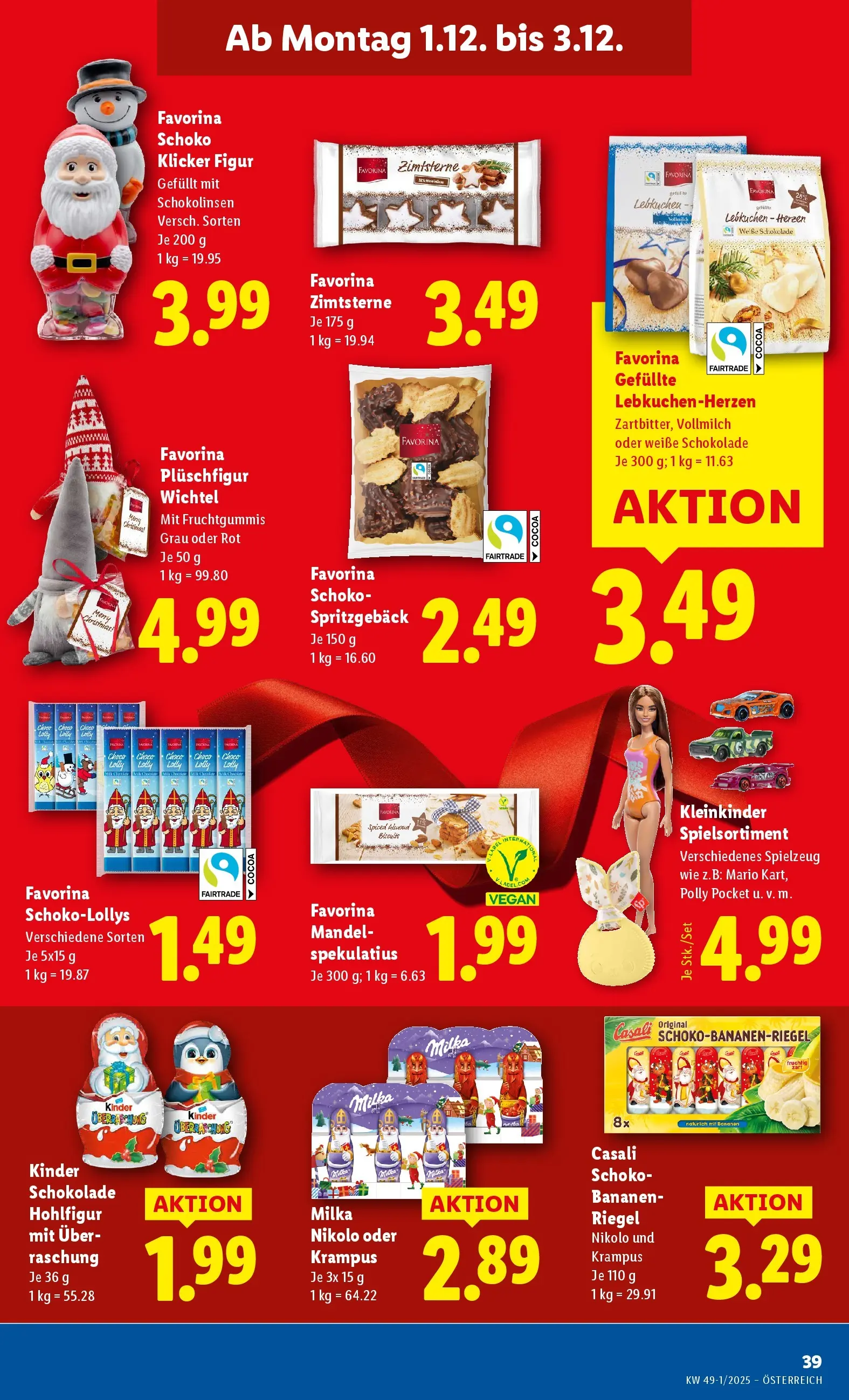 Lidl - Lidl: Flugblatt in deiner Nähe ab 26.11.2025 - Angebote ab donnerstag | Seite: 43 | Produkte: Schokolade, Bananen