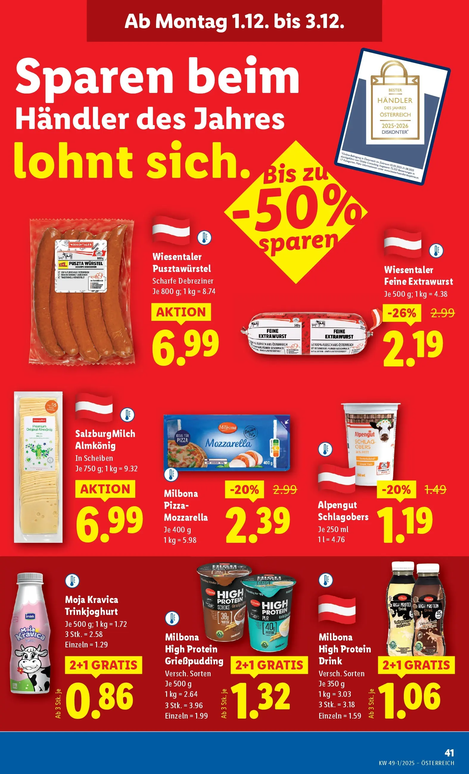 Lidl - Lidl: Flugblatt in deiner Nähe ab 26.11.2025 - Angebote ab donnerstag | Seite: 45 | Produkte: Pizza