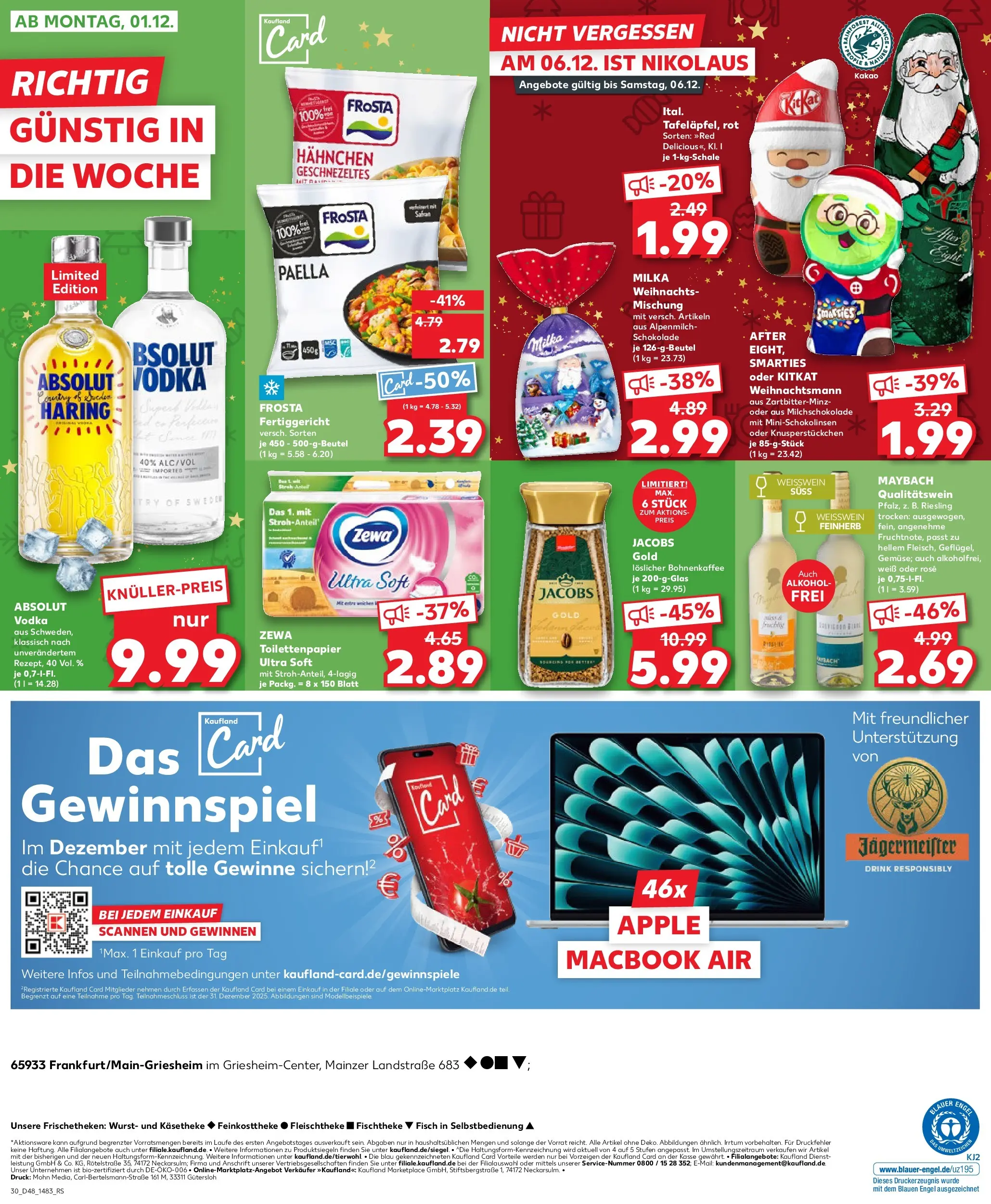 Prospekt Kaufland ab 27.11.2025 » Angebote Online zum Blättern | Seite: 30 | Produkte: Zewa, Milka, Frosta, Wurst