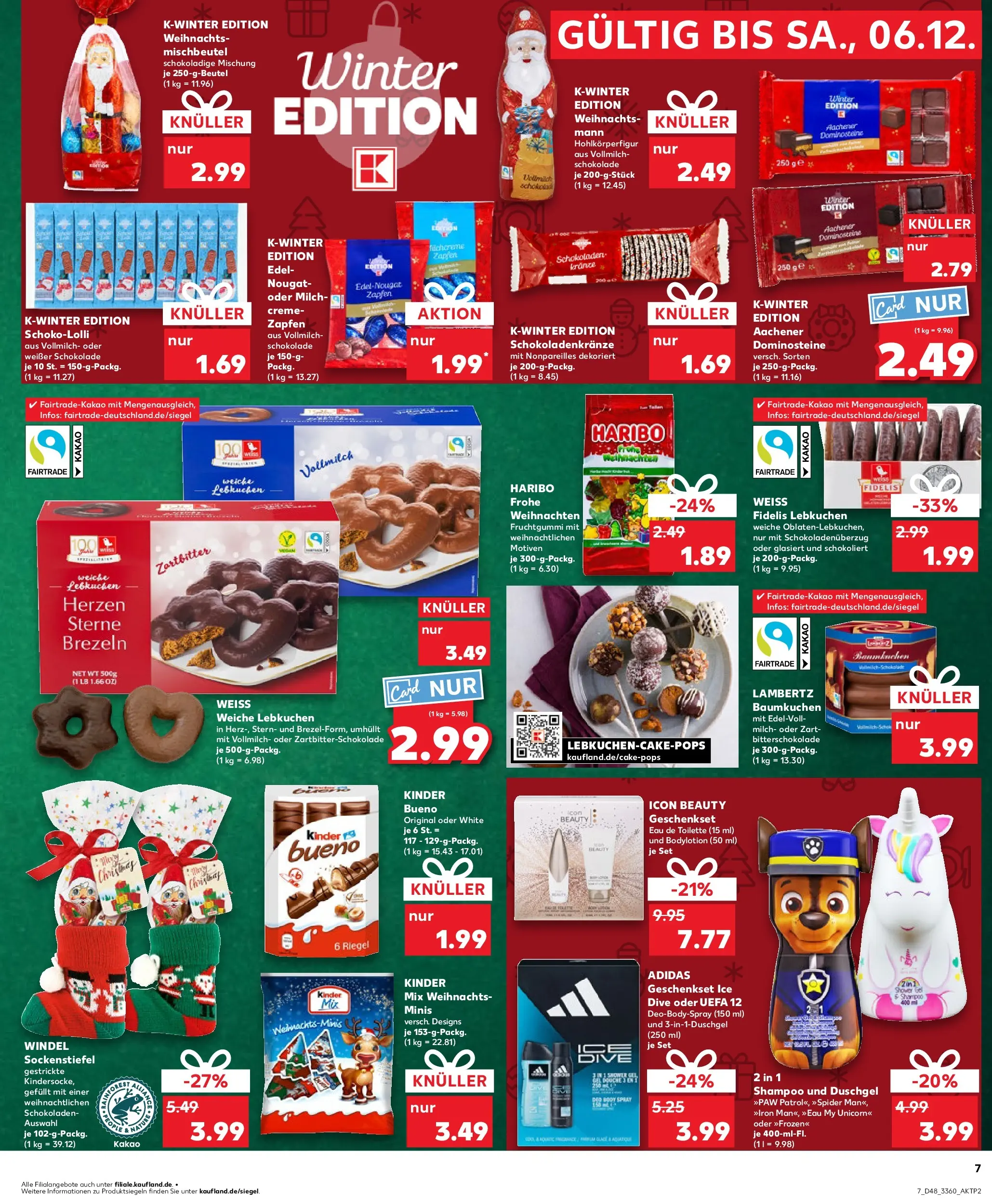 Prospekt Kaufland ab 27.11.2025 » Angebote Online zum Blättern | Seite: 8 | Produkte: Milch, Schokolade, Kinder bueno, Shower Gel