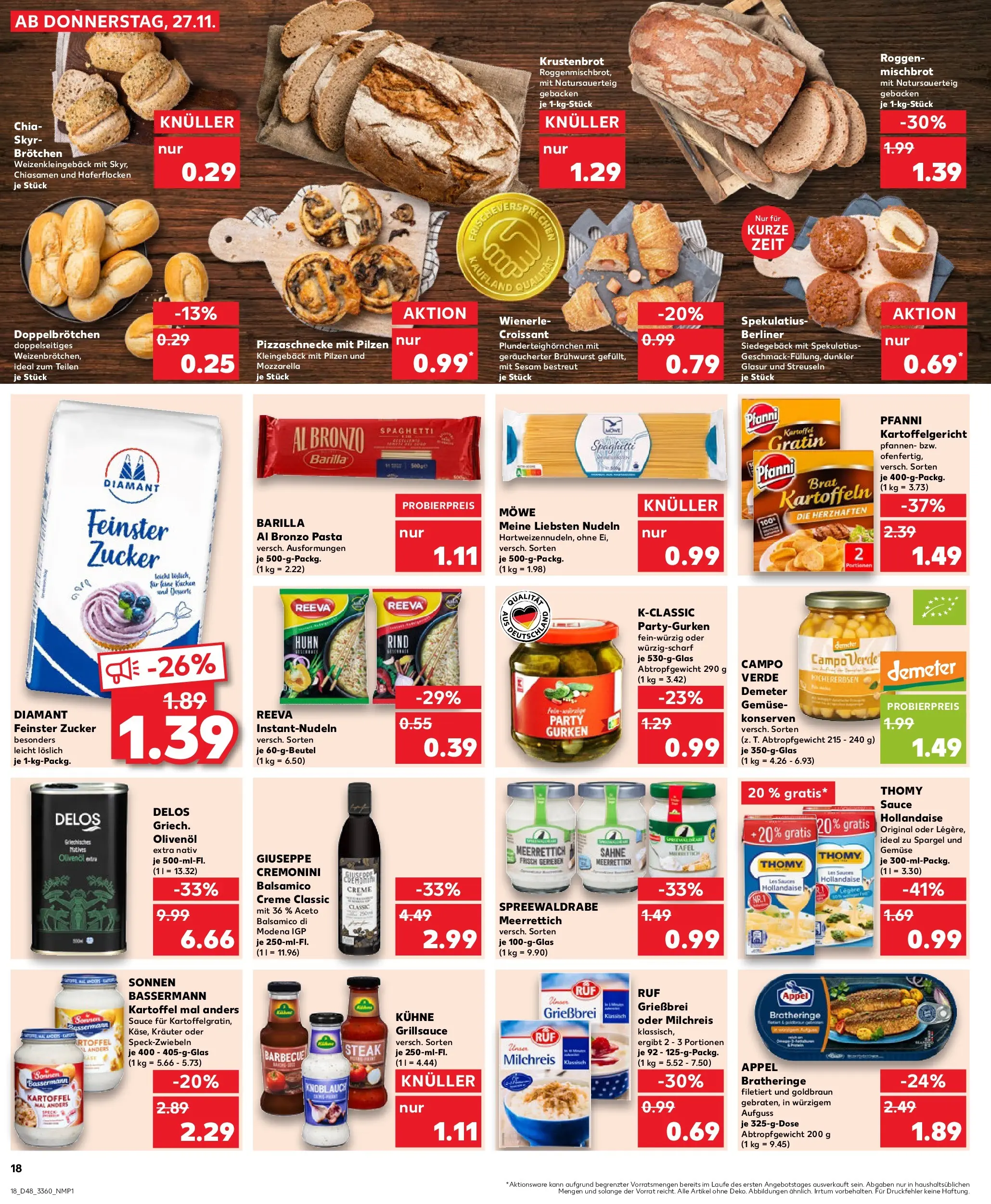 Prospekt Kaufland ab 27.11.2025 » Angebote Online zum Blättern | Seite: 18 | Produkte: Grill, Mozzarella, Kartoffeln, Gurken