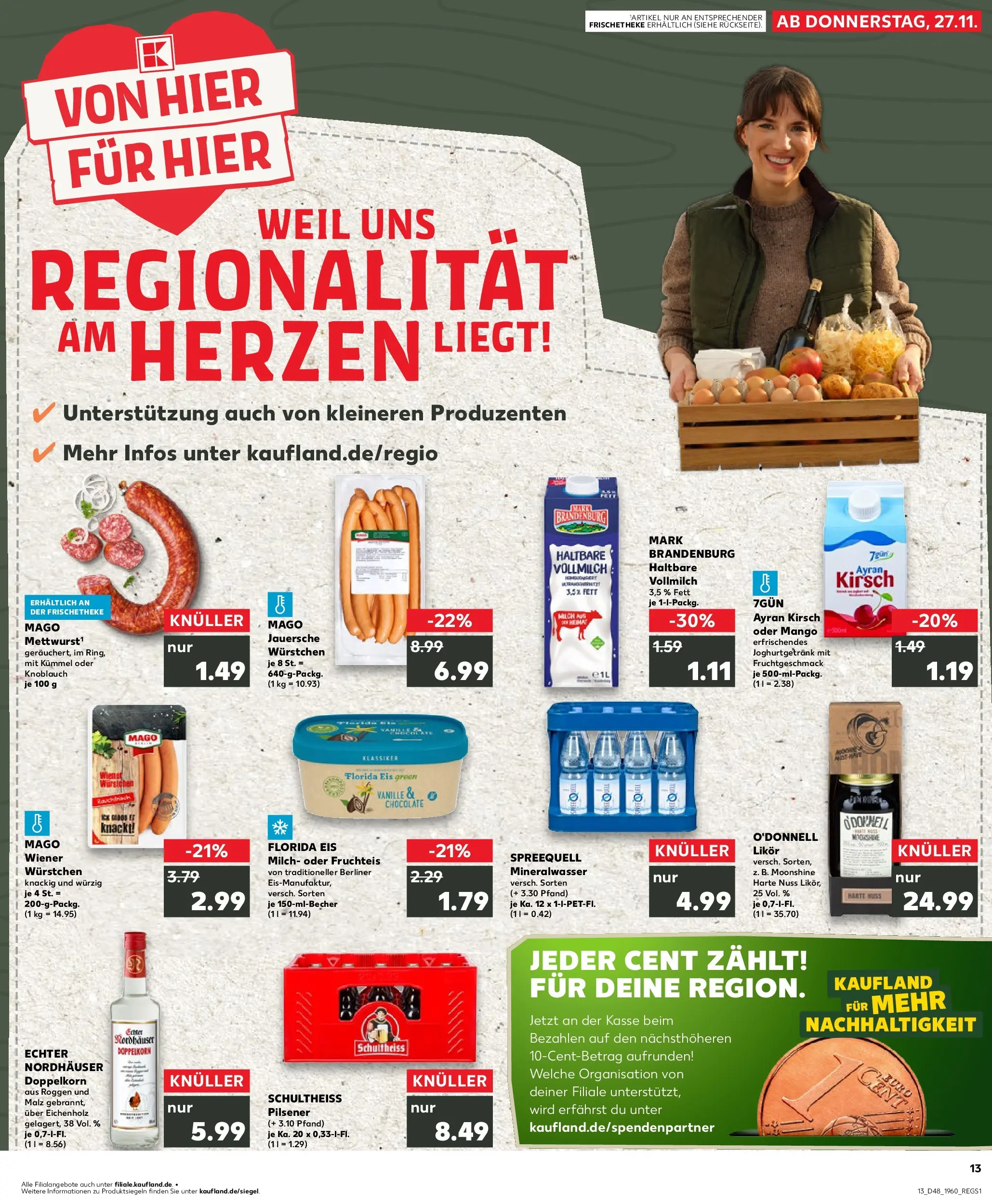Prospekt Kaufland ab 27.11.2025 » Angebote Online zum Blättern | Seite: 1 | Produkte: Milch, Likör, Mango, Eis