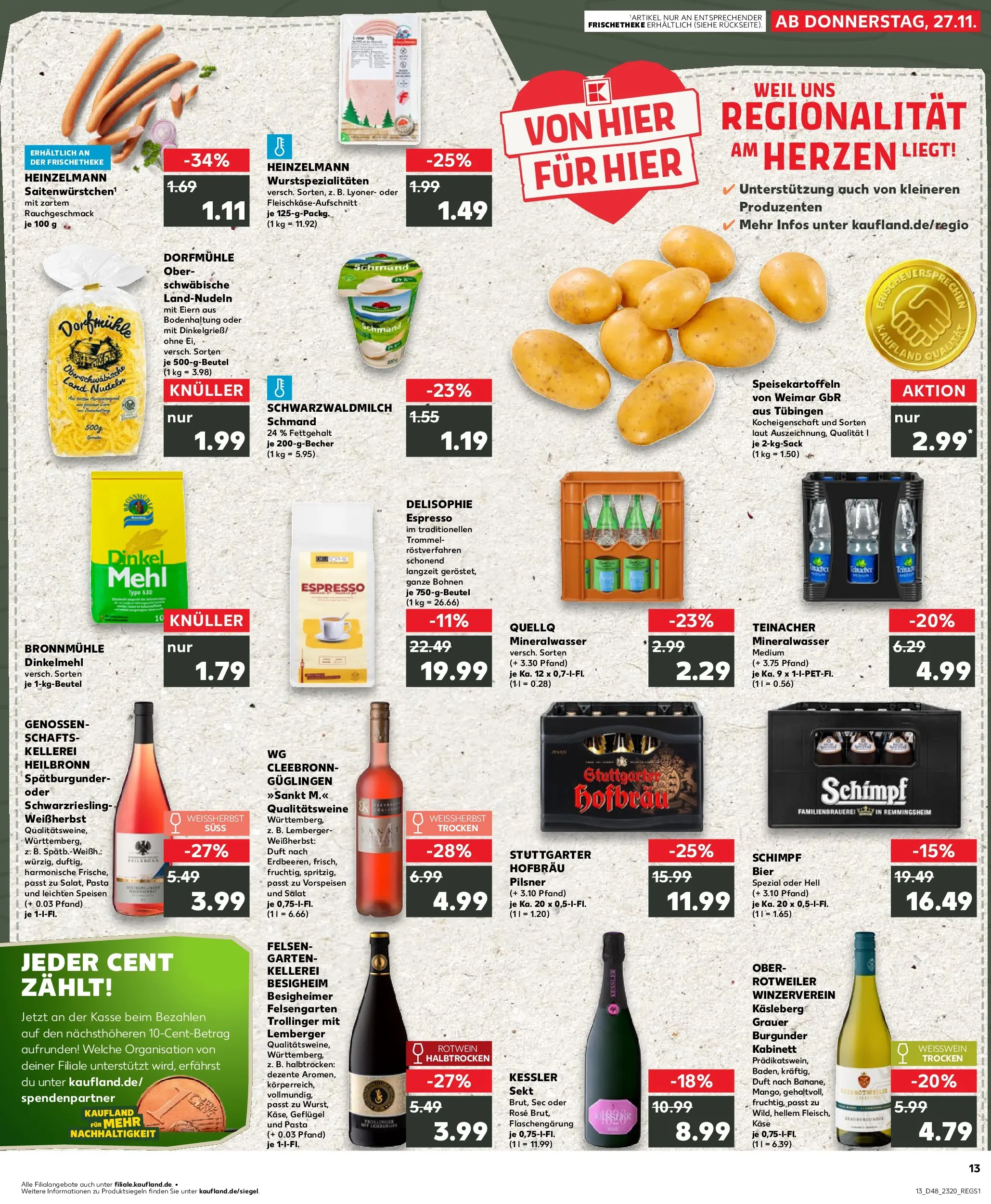 Prospekt Kaufland ab 26.11.2025 » Angebote Online zum Blättern | Seite: 13 | Produkte: Bier, Rotwein, Pasta, Salat
