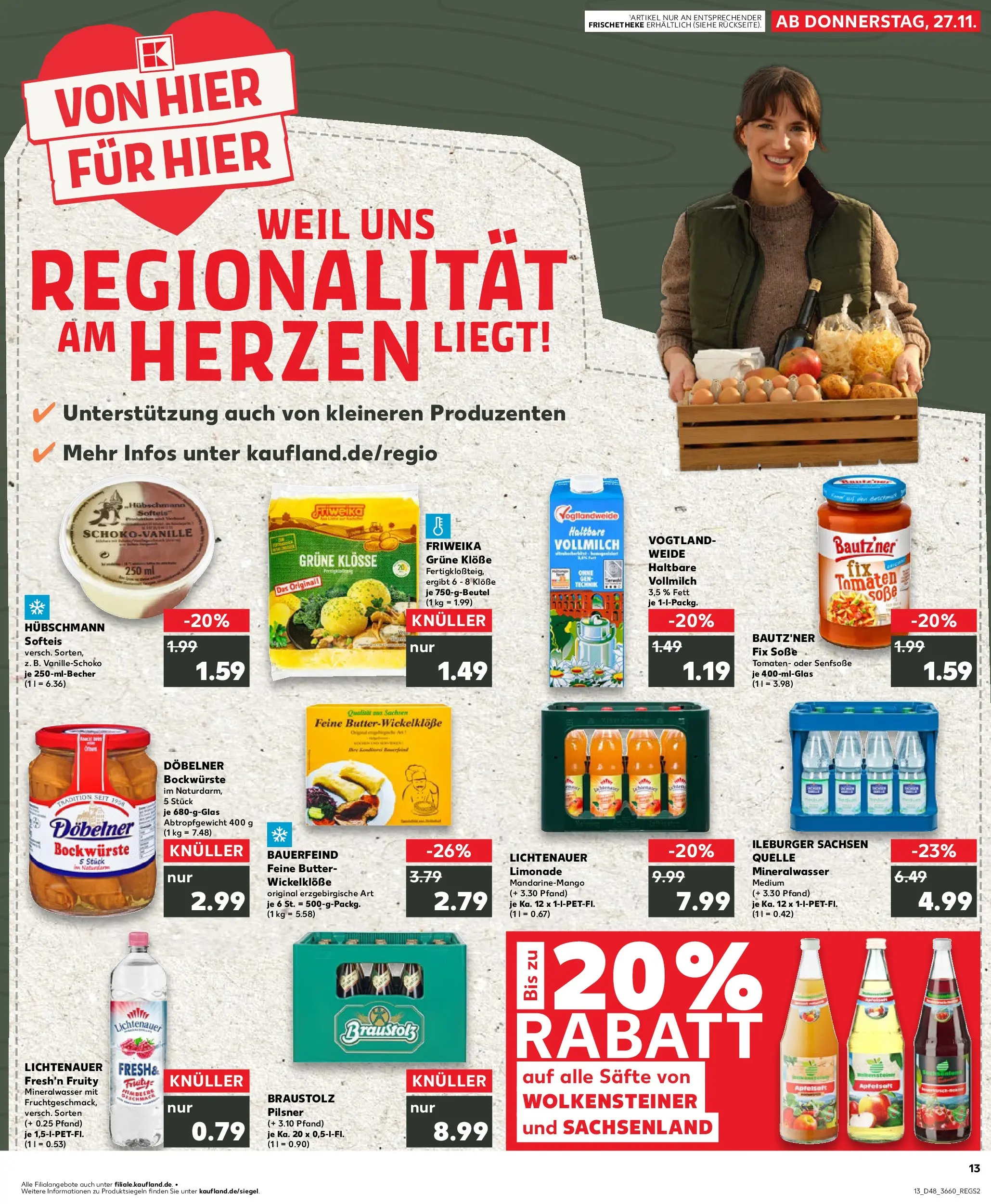 Prospekt Kaufland ab 27.11.2025 » Angebote Online zum Blättern | Seite: 1 | Produkte: Limonade, Tomaten, Mineralwasser, Soße