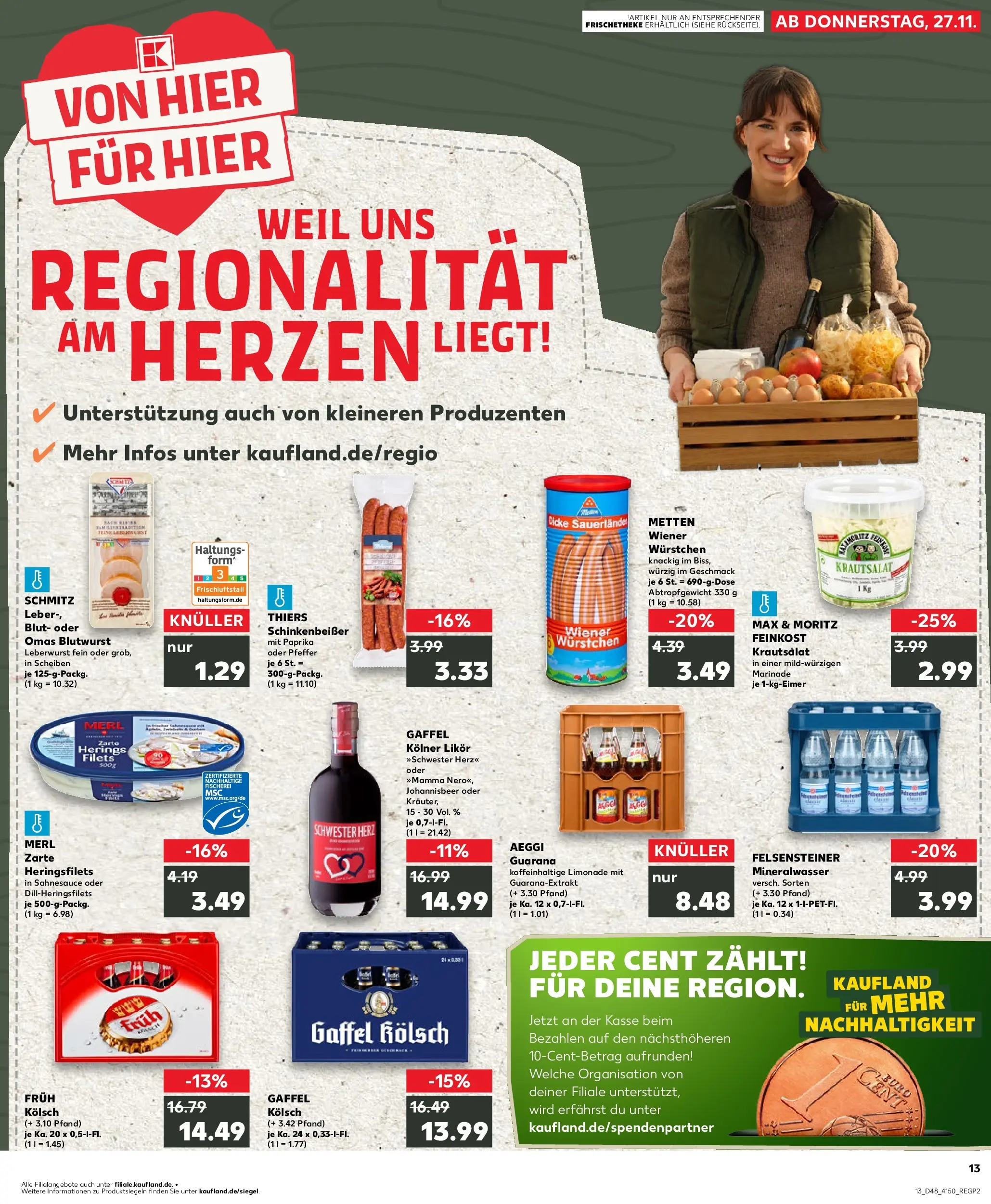 Prospekt Kaufland ab 27.11.2025 » Angebote Online zum Blättern | Seite: 1 | Produkte: Likör, Limonade, Mineralwasser, Paprika