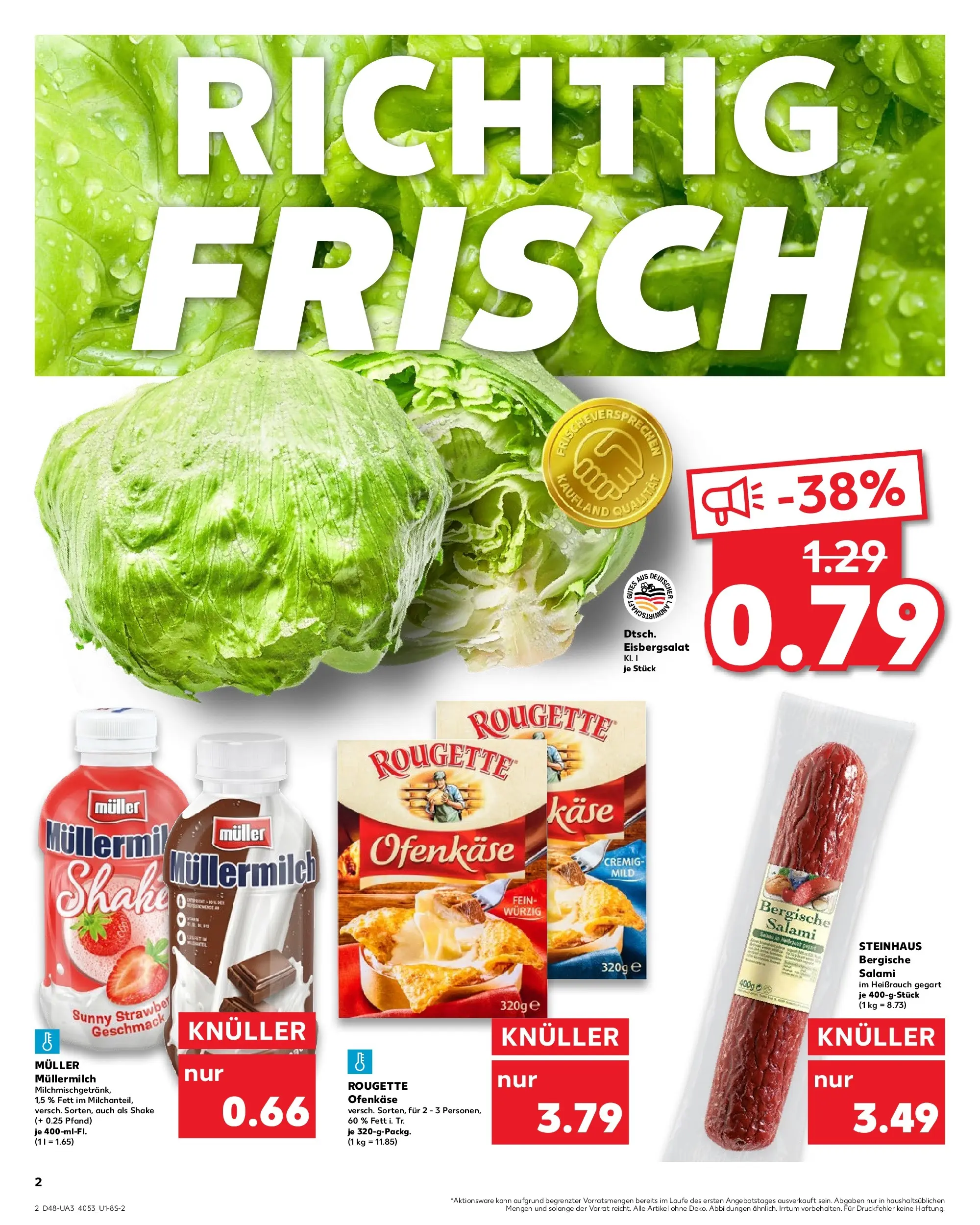Prospekt Kaufland ab 27.11.2025 » Angebote Online zum Blättern | Seite: 3 | Produkte: Käse, Rougette ofenkase, Eisbergsalat, Muller mullermilch