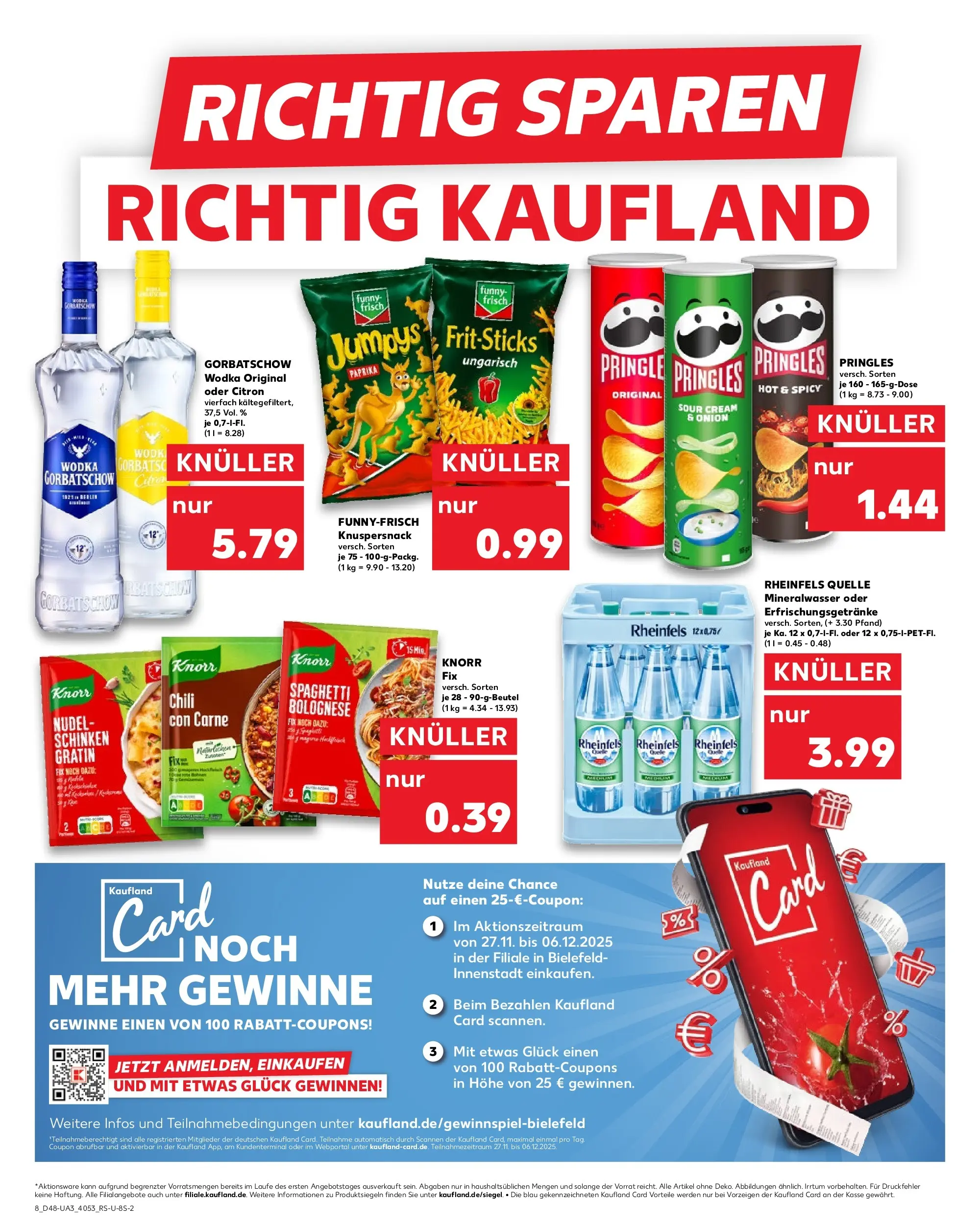 Prospekt Kaufland ab 27.11.2025 » Angebote Online zum Blättern | Seite: 9 | Produkte: Knorr fix, Mineralwasser, Vodka, Pringles