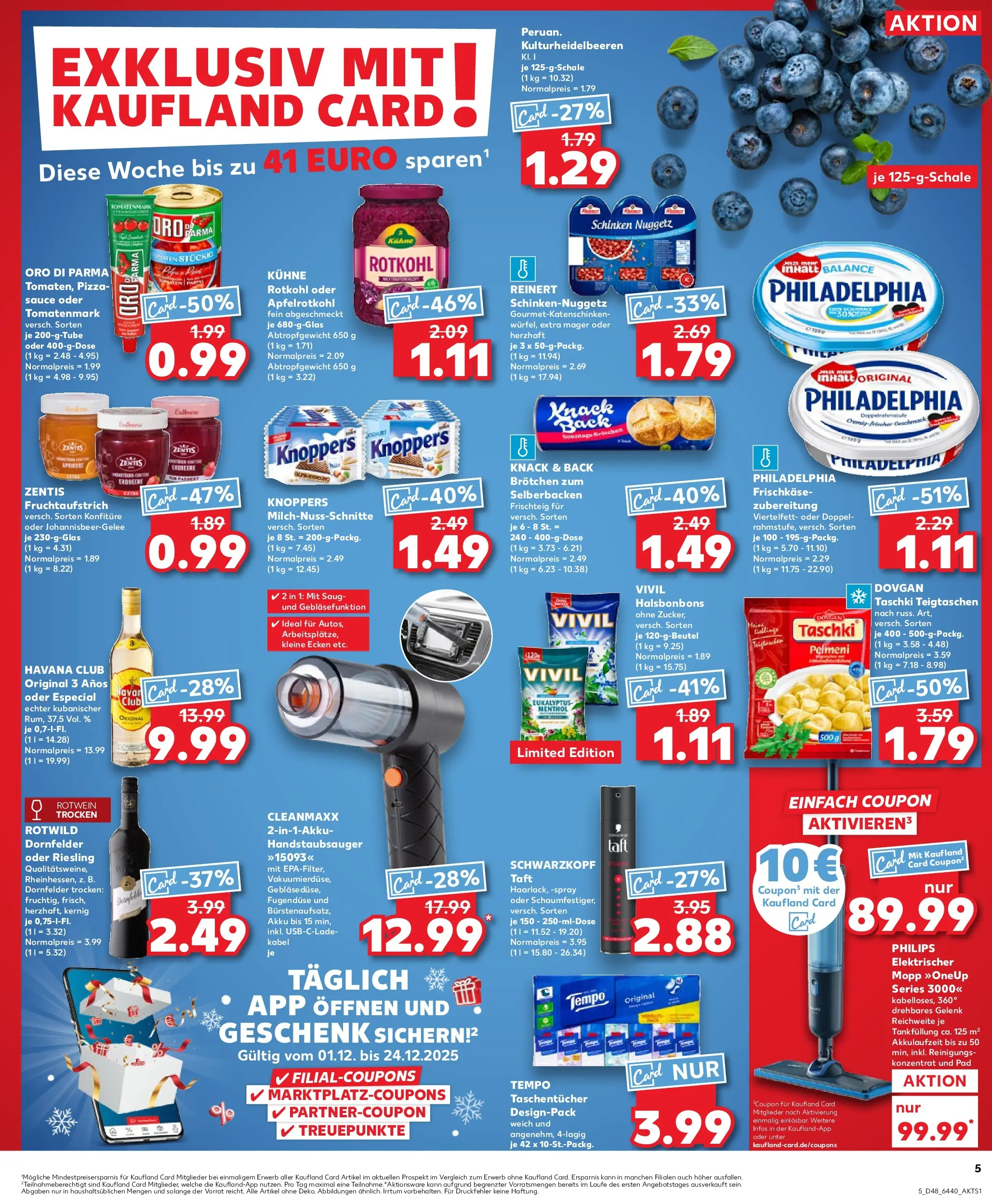 Prospekt Kaufland ab 27.11.2025 » Angebote Online zum Blättern | Seite: 5 | Produkte: Havana club, Philadelphia, Rum, Tempo