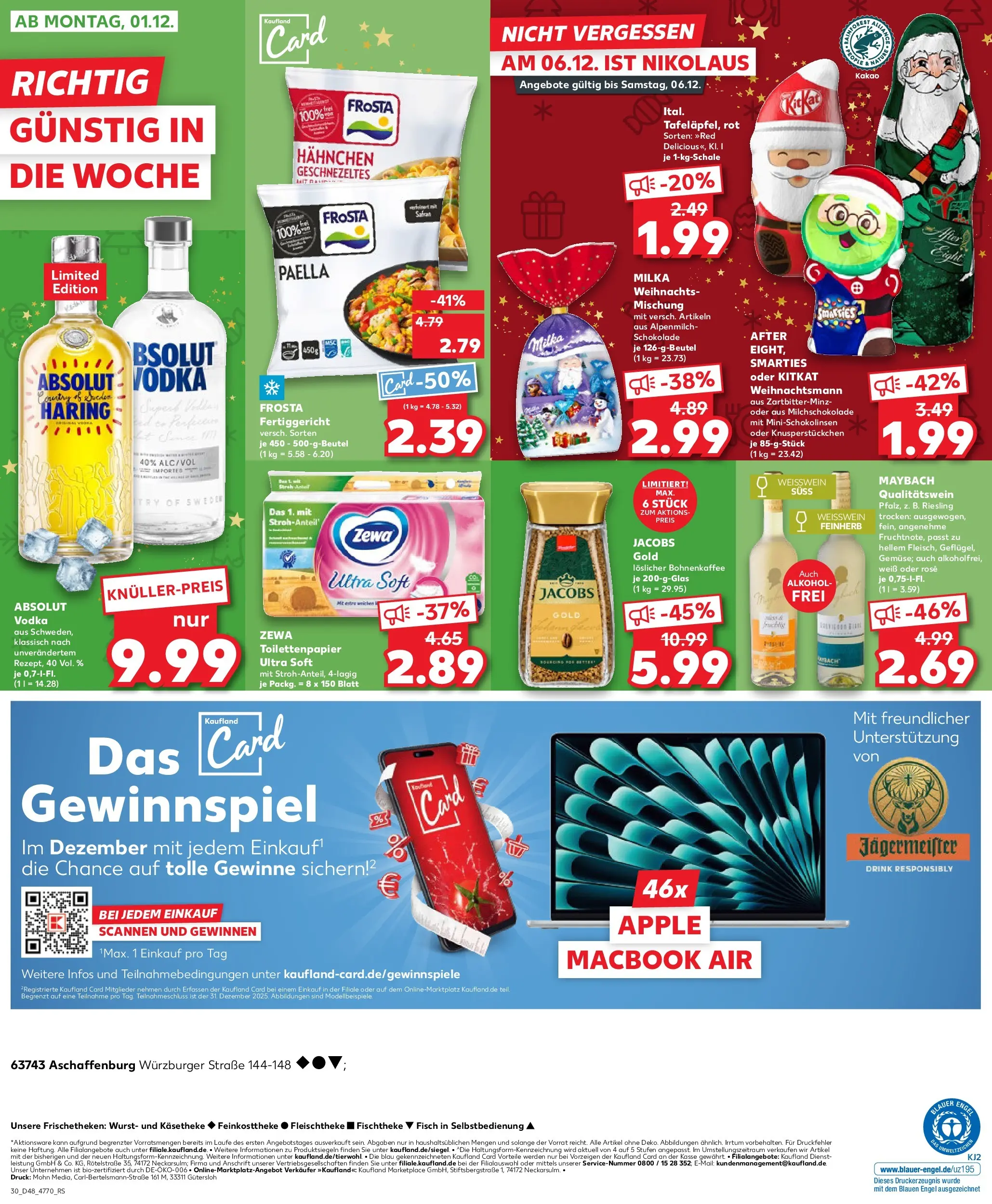 Prospekt Kaufland ab 27.11.2025 » Angebote Online zum Blättern | Seite: 30 | Produkte: Schokolade, Weißwein trocken, Smarties, Wurst