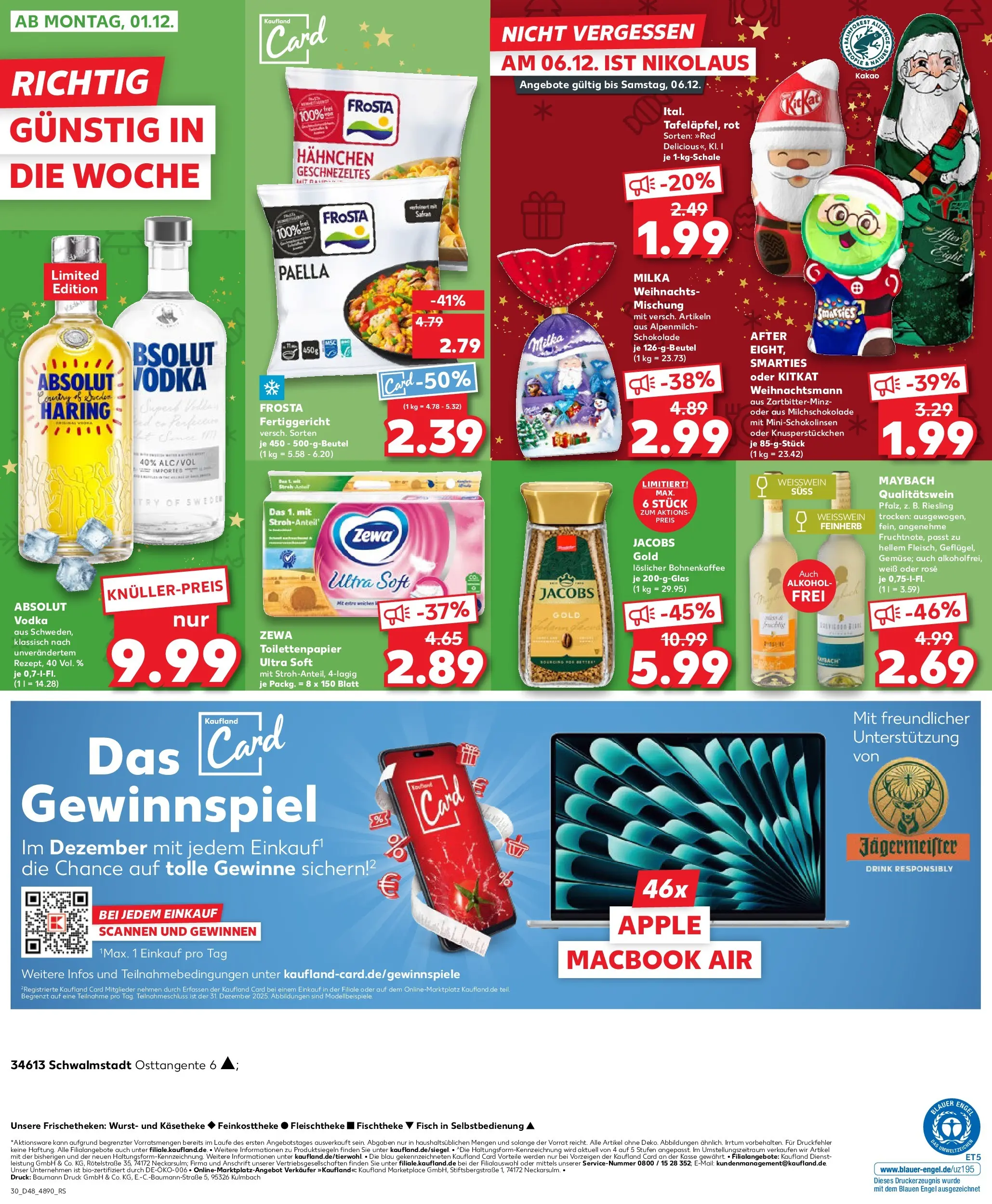 Prospekt Kaufland ab 27.11.2025 » Angebote Online zum Blättern | Seite: 30 | Produkte: Schokolade, Macbook, Apple, Frosta
