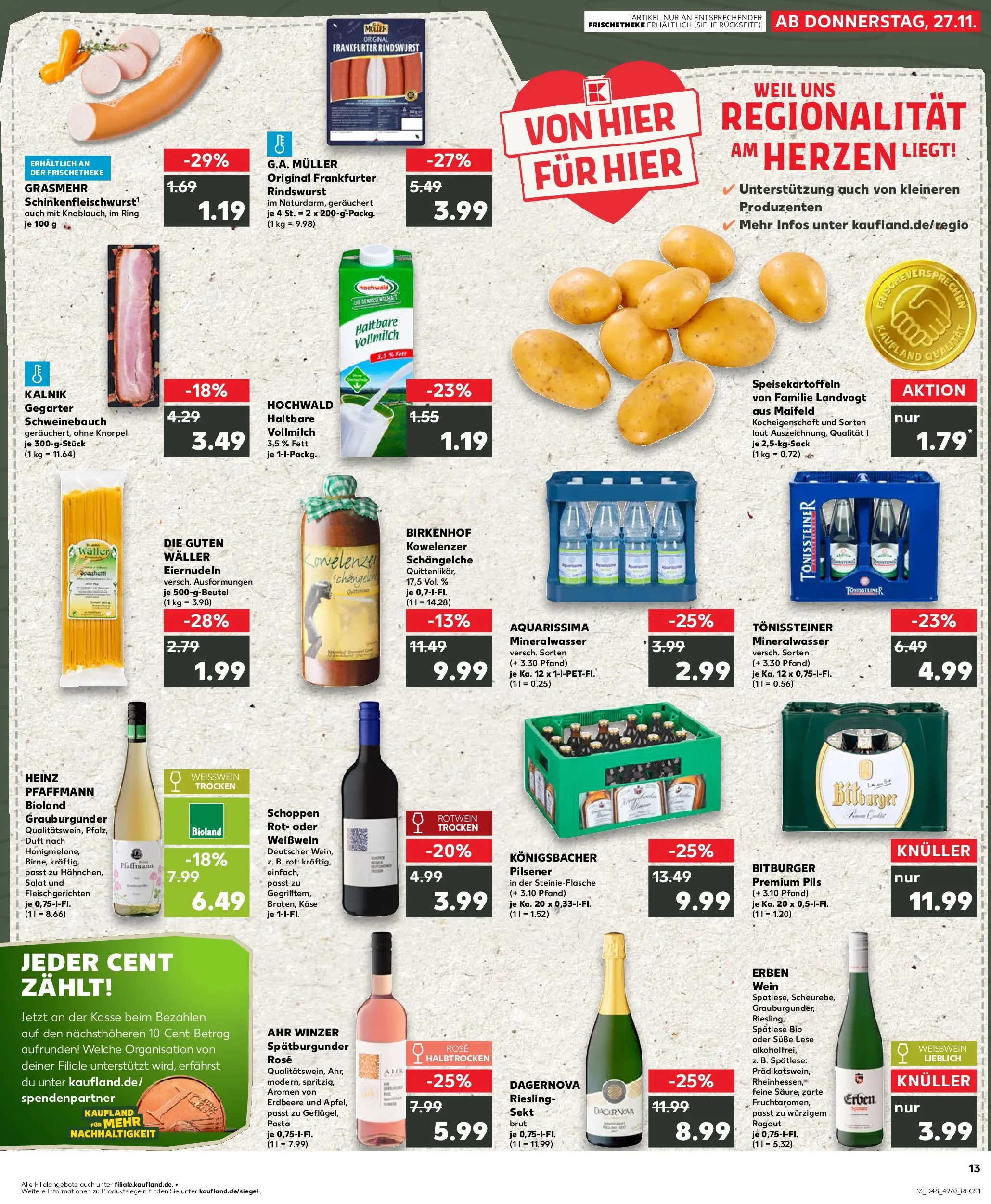 Prospekt Kaufland ab 27.11.2025 » Angebote Online zum Blättern | Seite: 1 | Produkte: Bitburger, Weißwein, Sekt, Duft