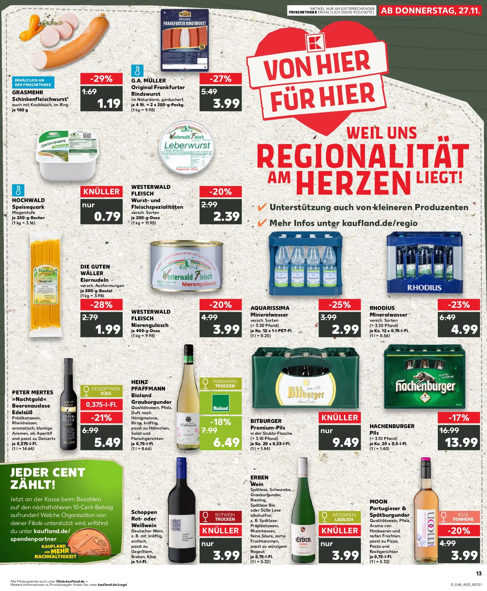 Prospekt Kaufland ab 27.11.2025 » Angebote Online zum Blättern | Seite: 1 | Produkte: Bitburger, Weißwein, Duft, Wurst