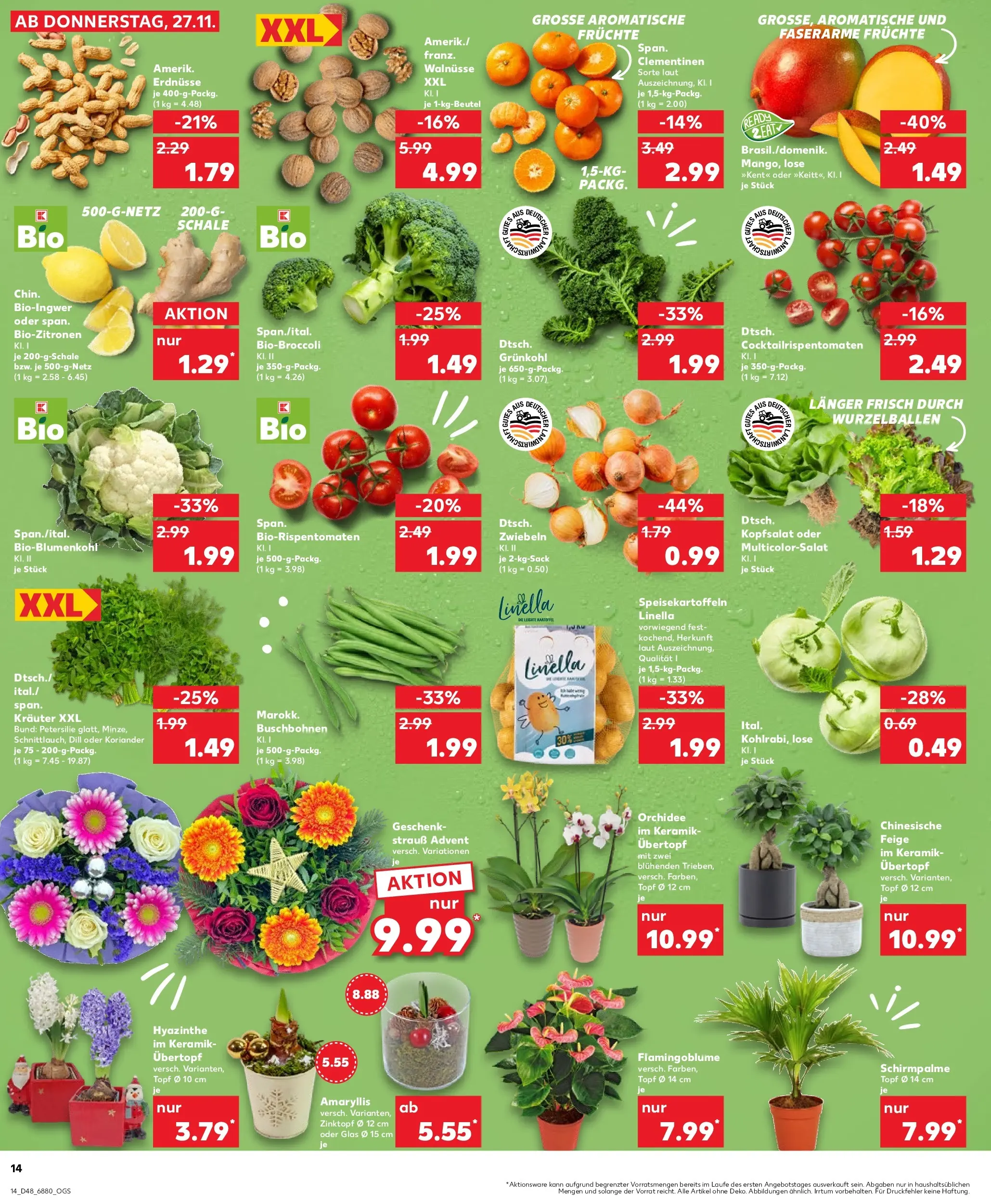 Prospekt Kaufland ab 27.11.2025 » Angebote Online zum Blättern | Seite: 22 | Produkte: Walnüsse, Orchidee, Kohlrabi, Mango