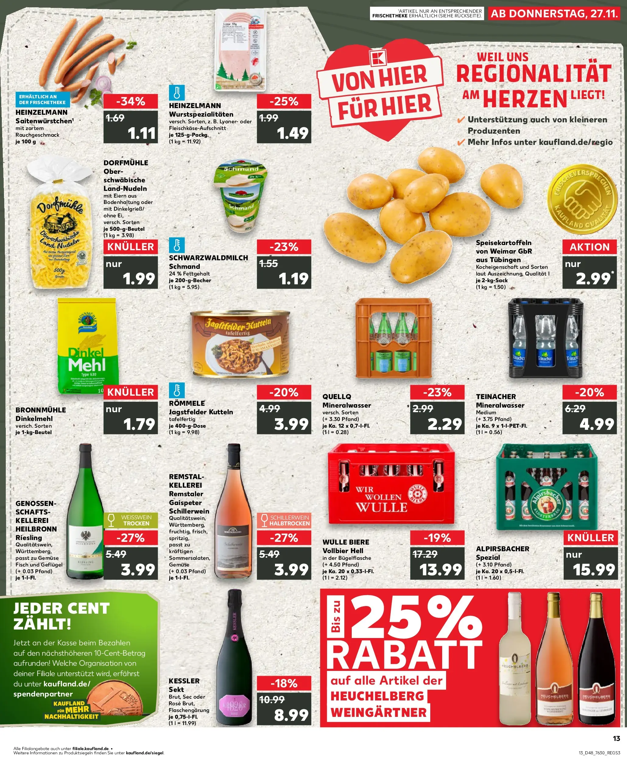 Prospekt Kaufland ab 26.11.2025 » Angebote Online zum Blättern | Seite: 1 | Produkte: Mehl, Mineralwasser, Fisch, Pasta