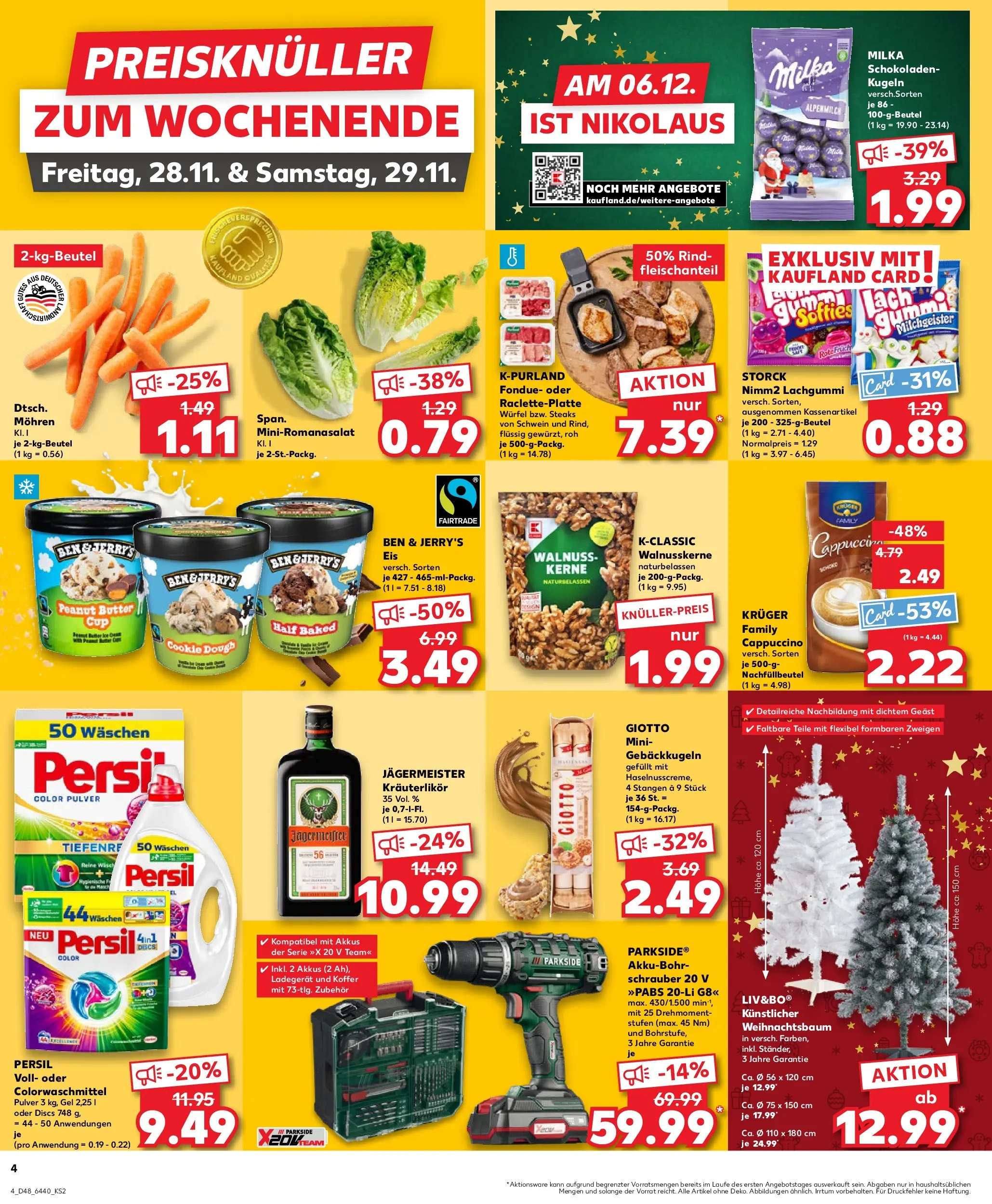 Prospekt Kaufland ab 27.11.2025 » Angebote Online zum Blättern | Seite: 4 | Produkte: Jägermeister, Fondue, Ladegerät, Eis