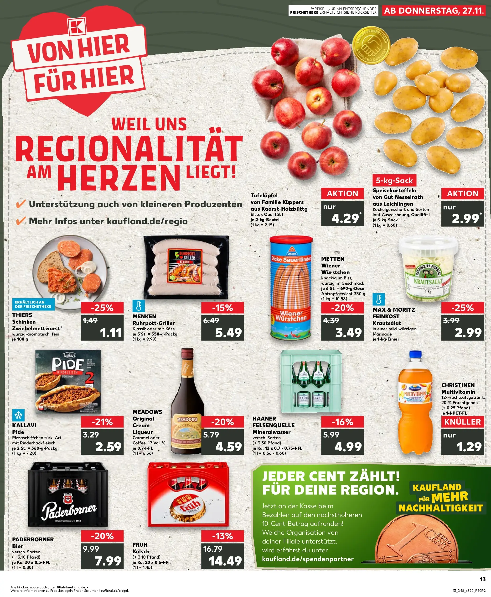 Prospekt Kaufland ab 27.11.2025 » Angebote Online zum Blättern | Seite: 13 | Produkte: Käse, Bier, Pizza, Griller