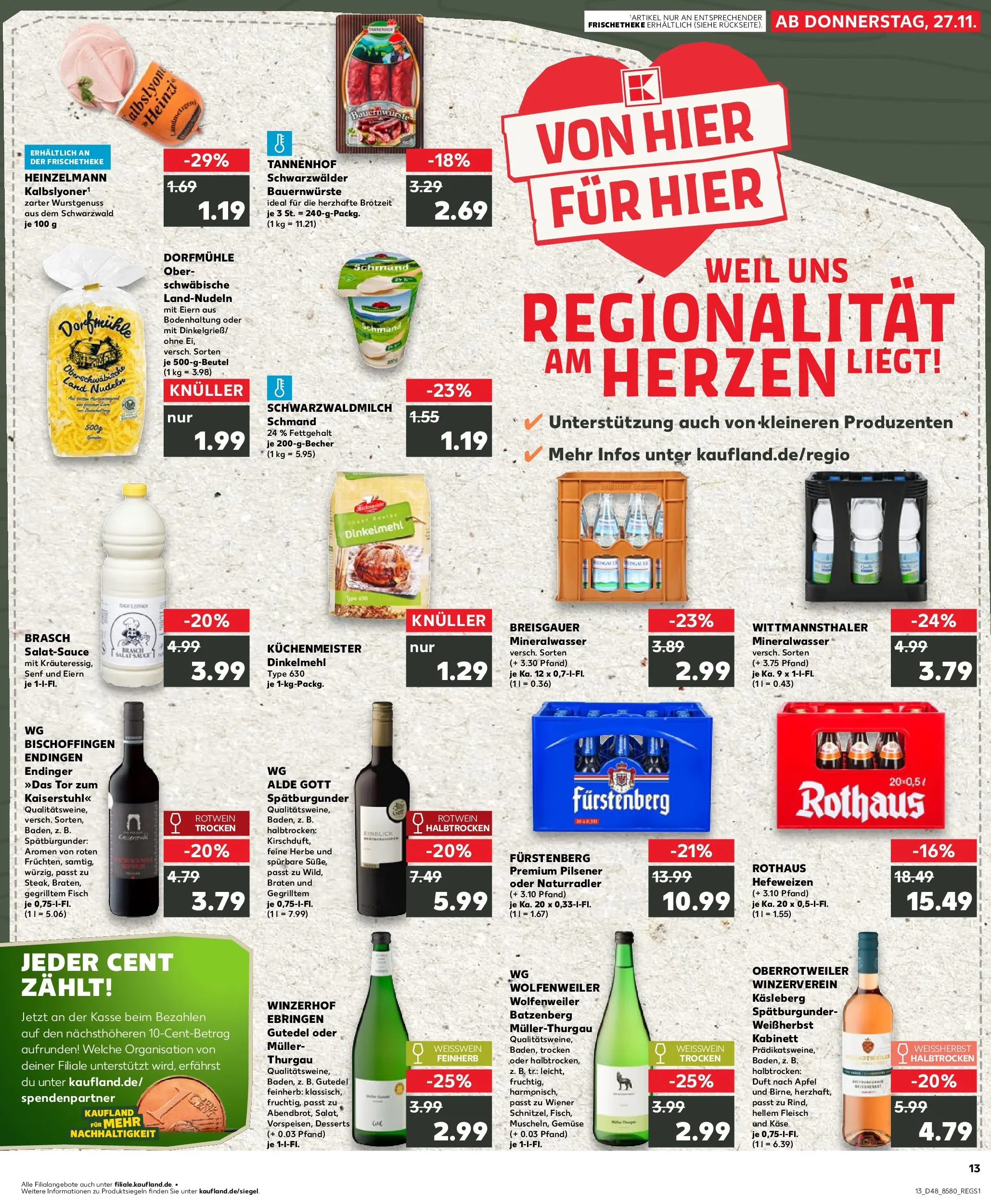 Prospekt Kaufland ab 27.11.2025 » Angebote Online zum Blättern | Seite: 1 | Produkte: Dressing, Duft, Mineralwasser, Fisch