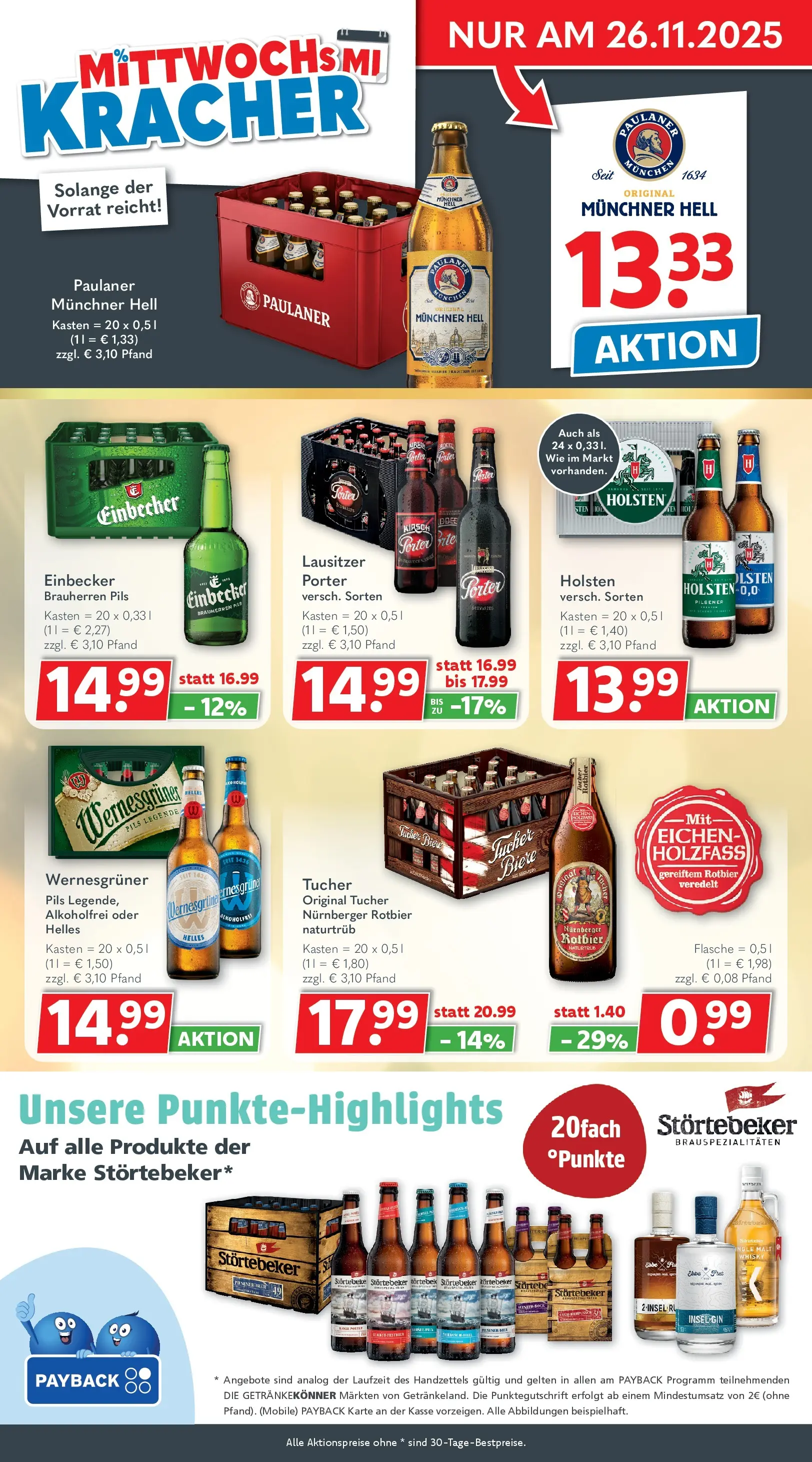 Getränkeland - Getränkeland: Getränkeangebote (ab 24.11.2025) zum Blättern | Seite: 2 | Produkte: Wernesgruner, Holsten, Gin, Paulaner