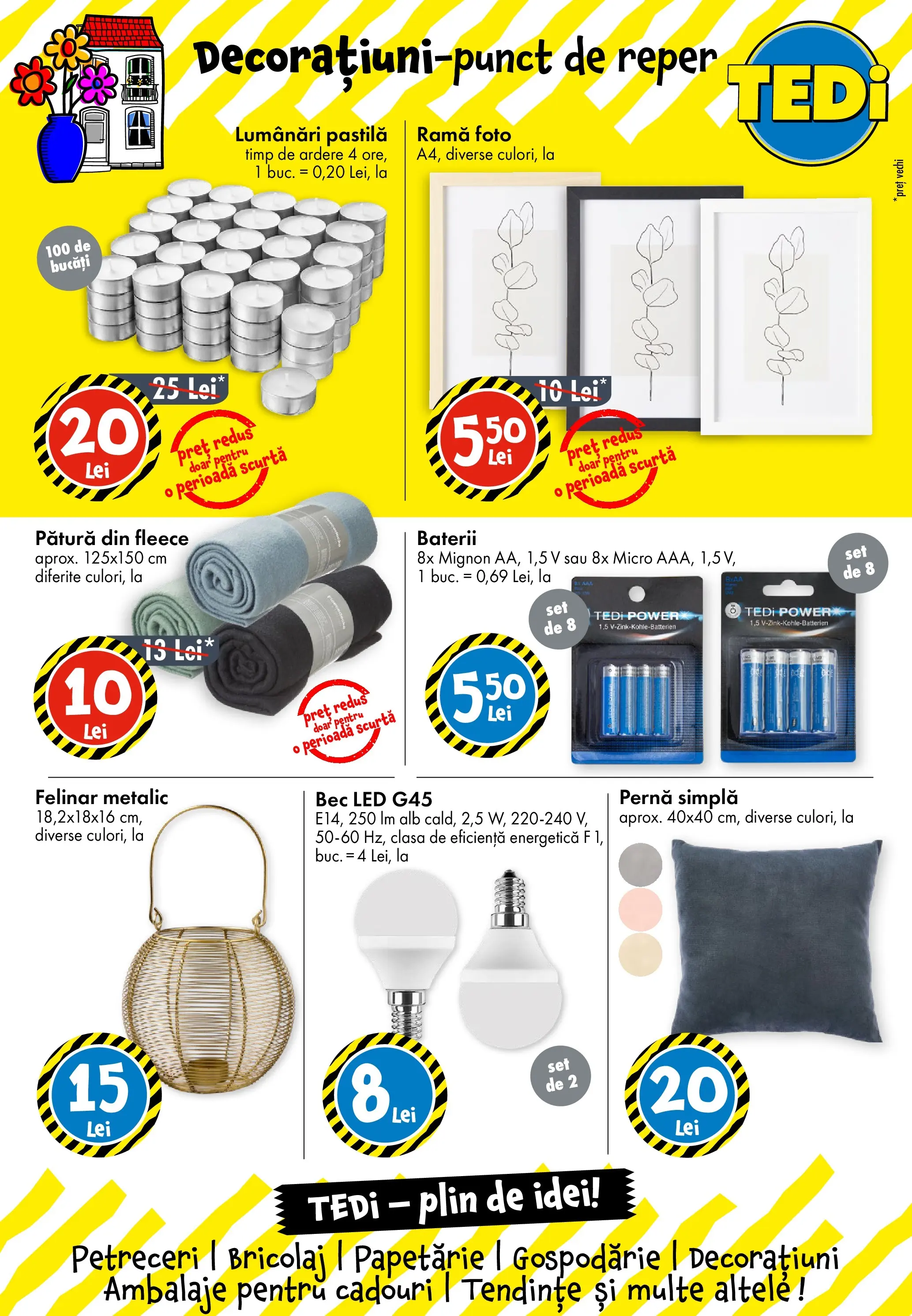 Catalog TEDi - Orastie - Oferta 27.11.2025 - 04.12.2025 | Pagină: 10 | Produse: Pernă, Pătură, Felinar, Baterii