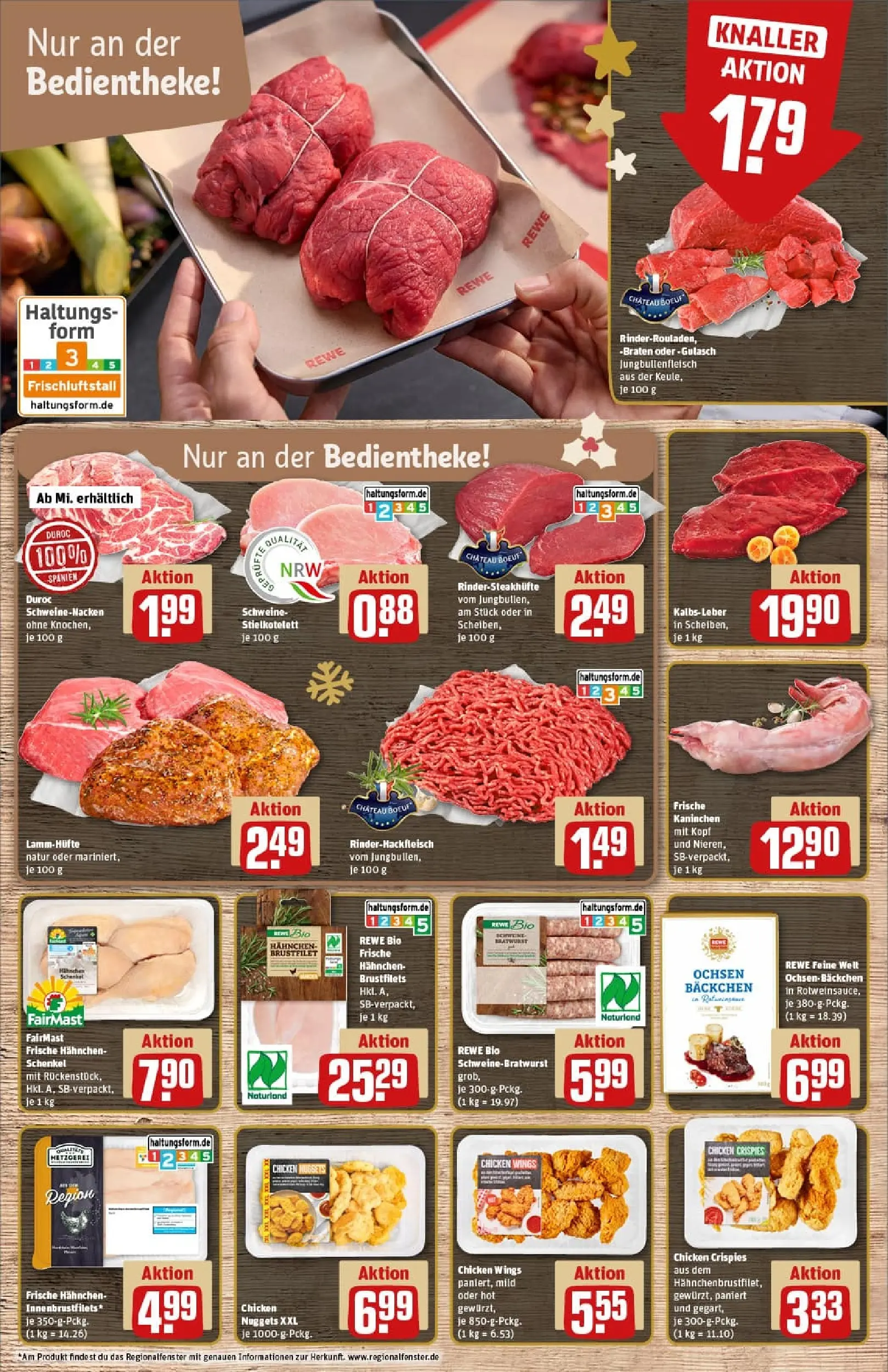 REWE Prospekt ab 23.11.2025 zum Blättern » Angebote | Seite: 8 | Produkte: Kaninchen, Schweinenacken, Gulasch, Steak