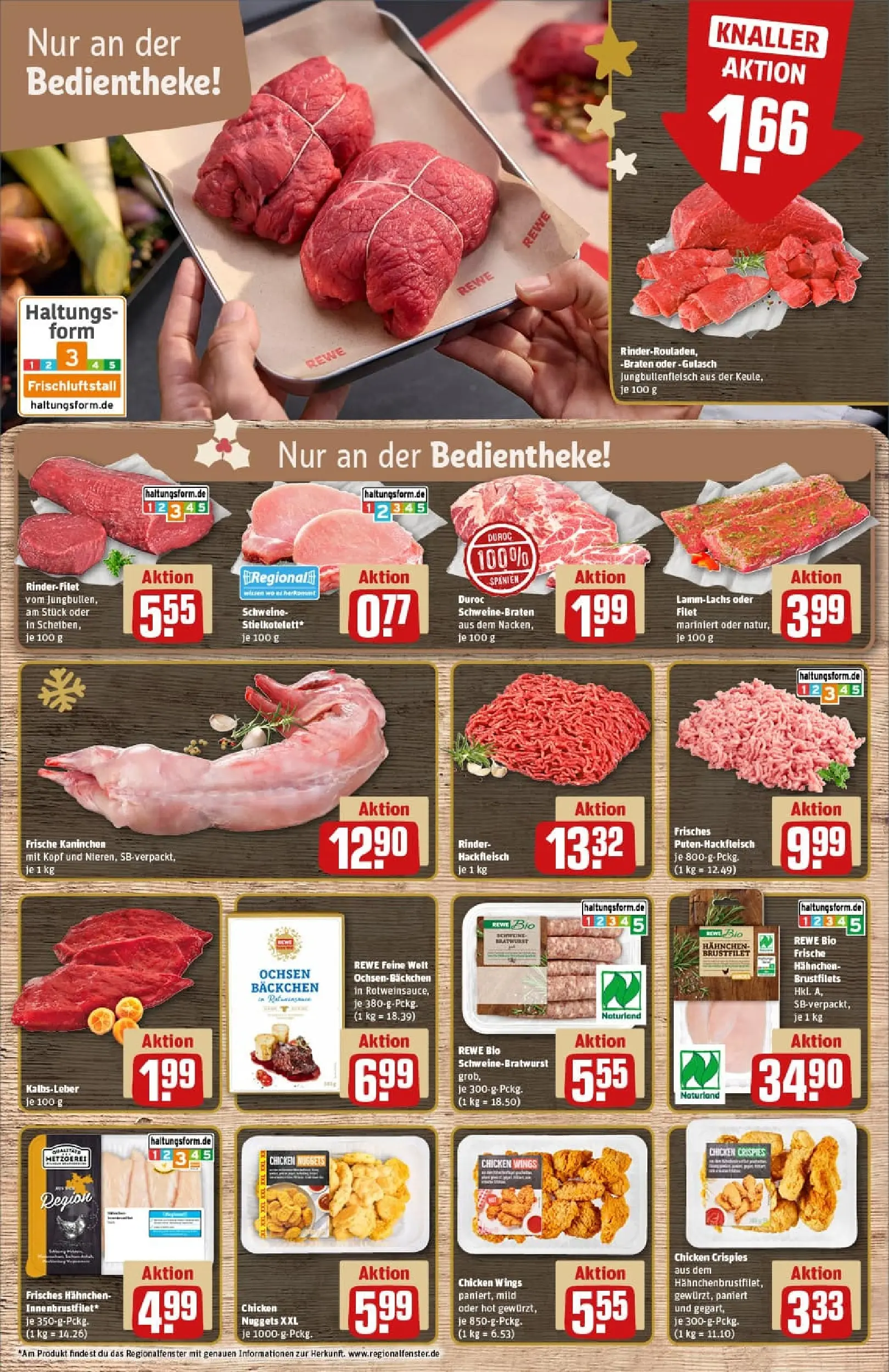 REWE Prospekt ab 23.11.2025 zum Blättern » Angebote | Seite: 8 | Produkte: Bratwurst, Kalbsleber, Gulasch, Hackfleisch