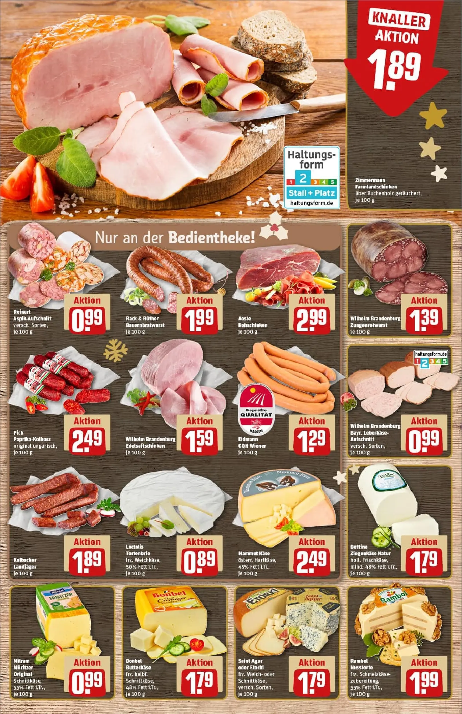 REWE Prospekt ab 24.11.2025 zum Blättern » Angebote | Seite: 9 | Produkte: Käse, Ziegenkäse, Milram, Leberkase