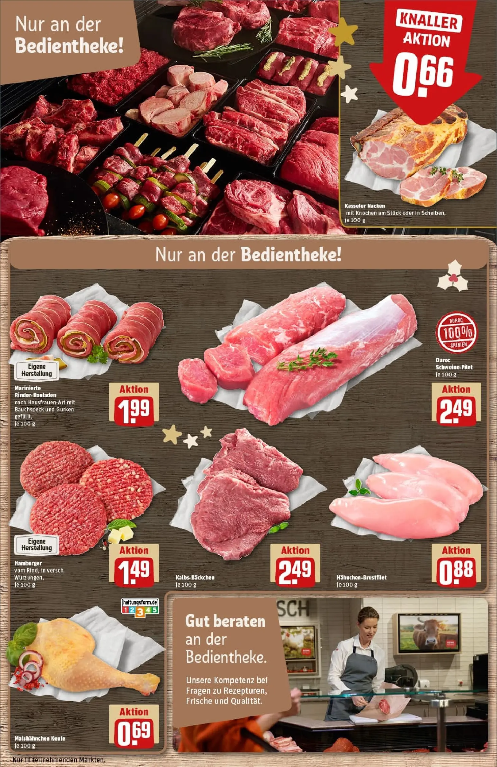 REWE Prospekt ab 23.11.2025 zum Blättern » Angebote | Seite: 10 | Produkte: Rinderrouladen, Burger, Schweinefilet, Gurken