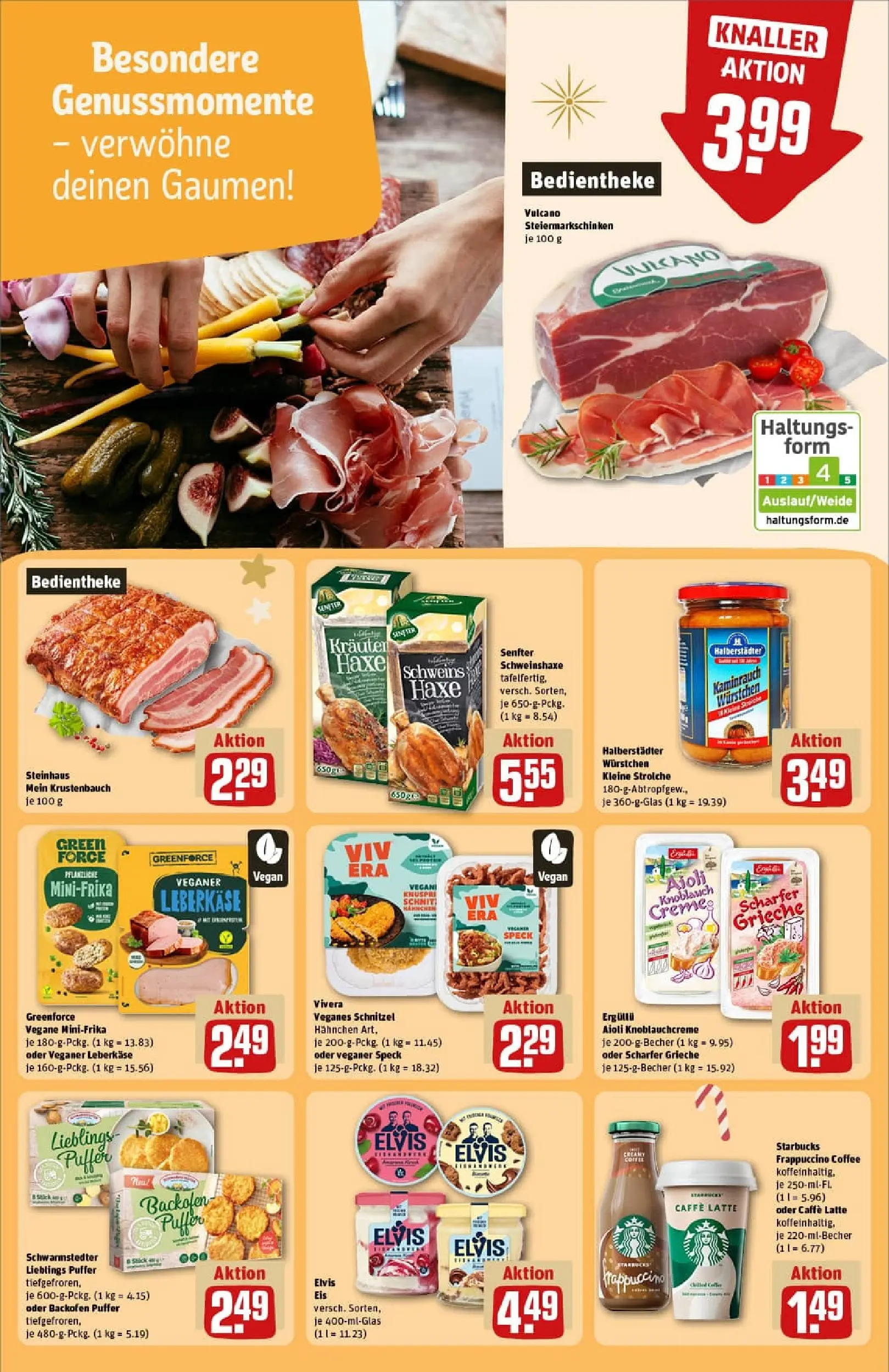 REWE Prospekt ab 23.11.2025 zum Blättern » Angebote | Seite: 17 | Produkte: Starbucks, Knoblauch, Backofen, Eis