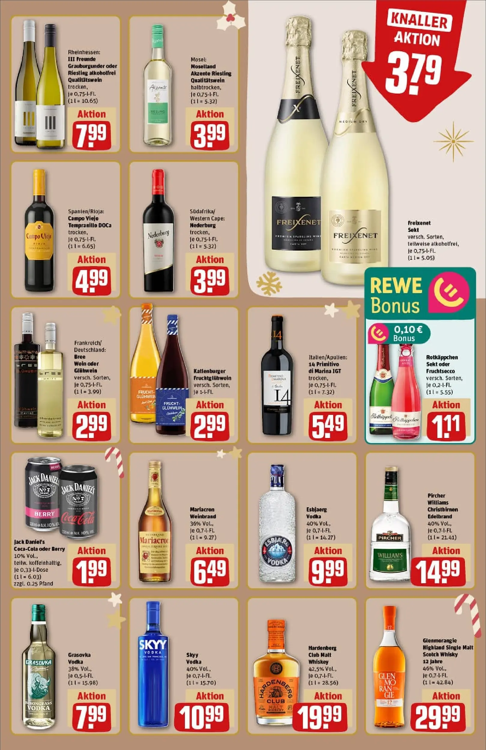 REWE Prospekt ab 24.11.2025 zum Blättern » Angebote | Seite: 19 | Produkte: Whisky, Sekt, Bree, Vodka