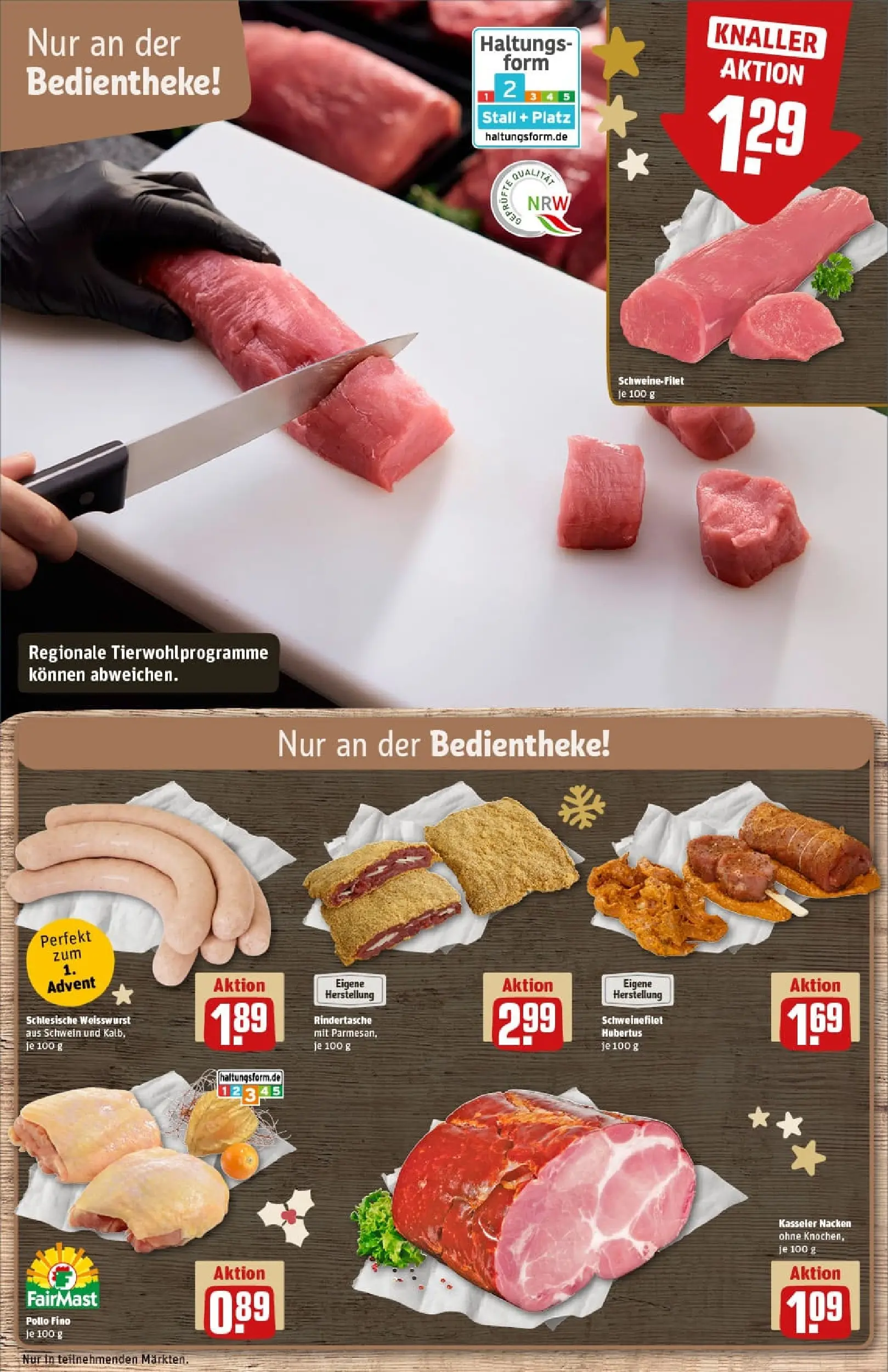 REWE Prospekt ab 23.11.2025 zum Blättern » Angebote | Seite: 10 | Produkte: Weißwurst, Schweinefilet, Kasseler nacken