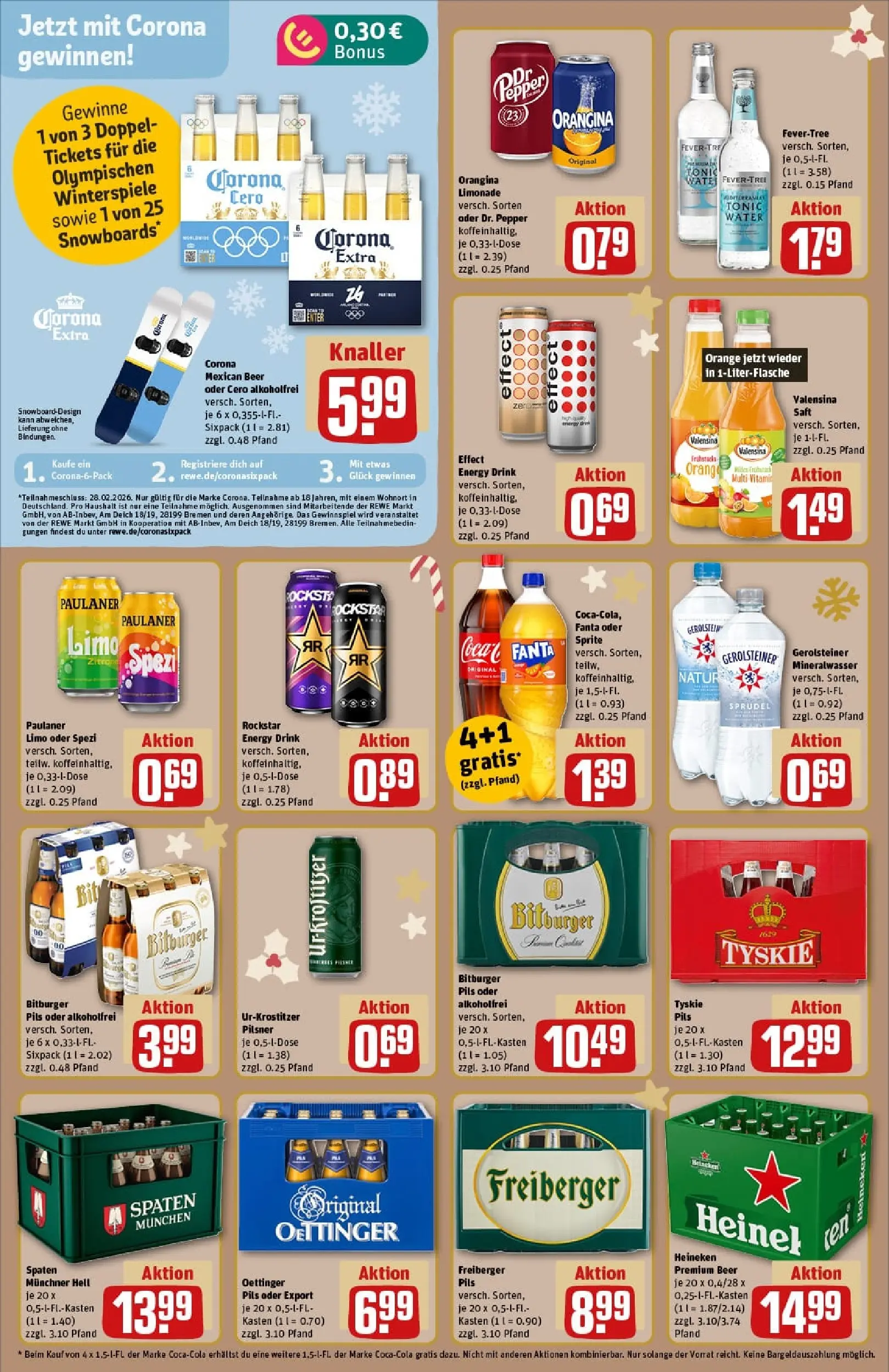 REWE Prospekt ab 23.11.2025 zum Blättern » Angebote | Seite: 20 | Produkte: Bitburger, Energy, Heineken, Valensina