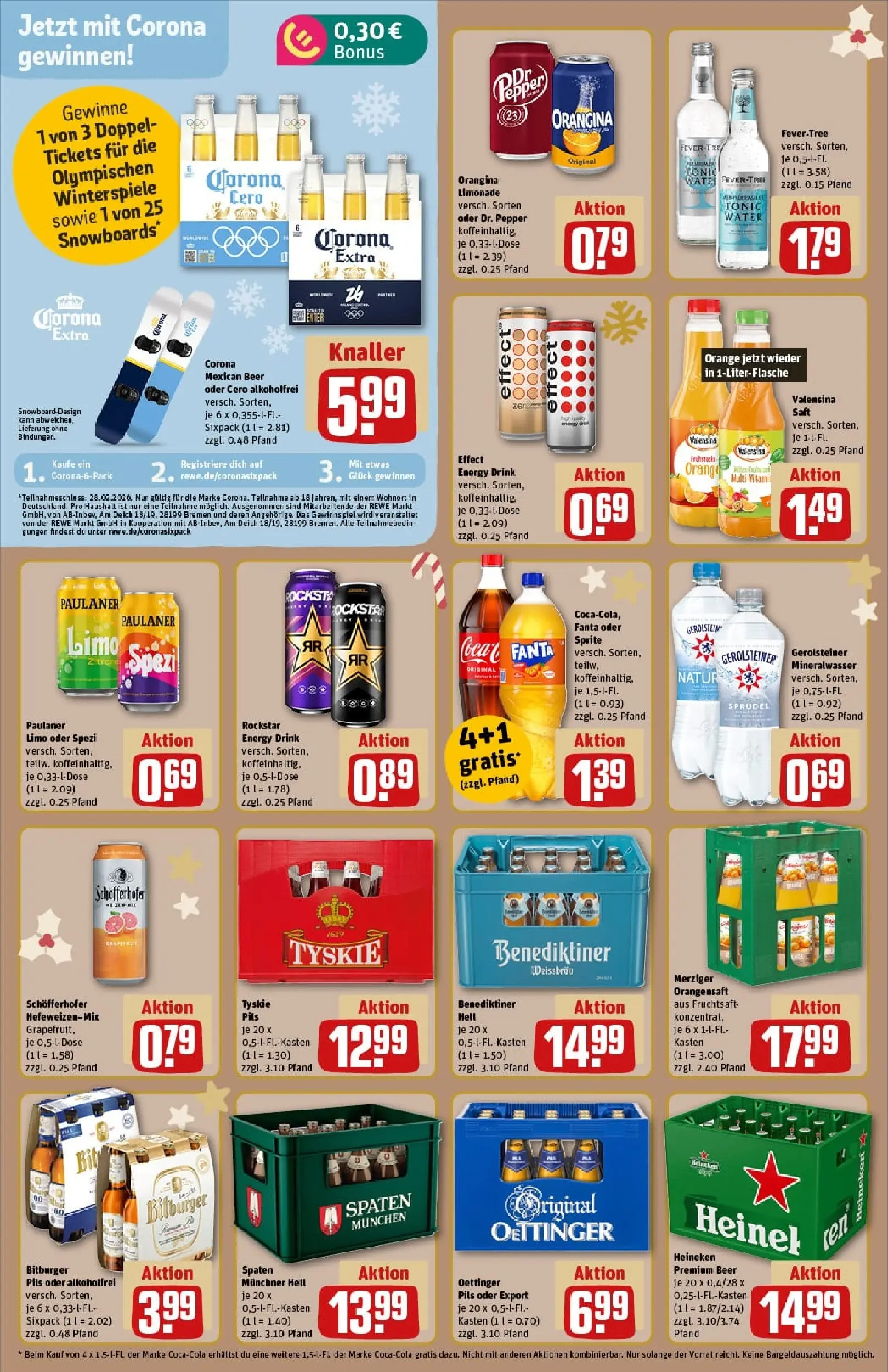 REWE Prospekt ab 23.11.2025 zum Blättern » Angebote | Seite: 16 | Produkte: Energy, Benediktiner hell, Paulaner, Gerolsteiner