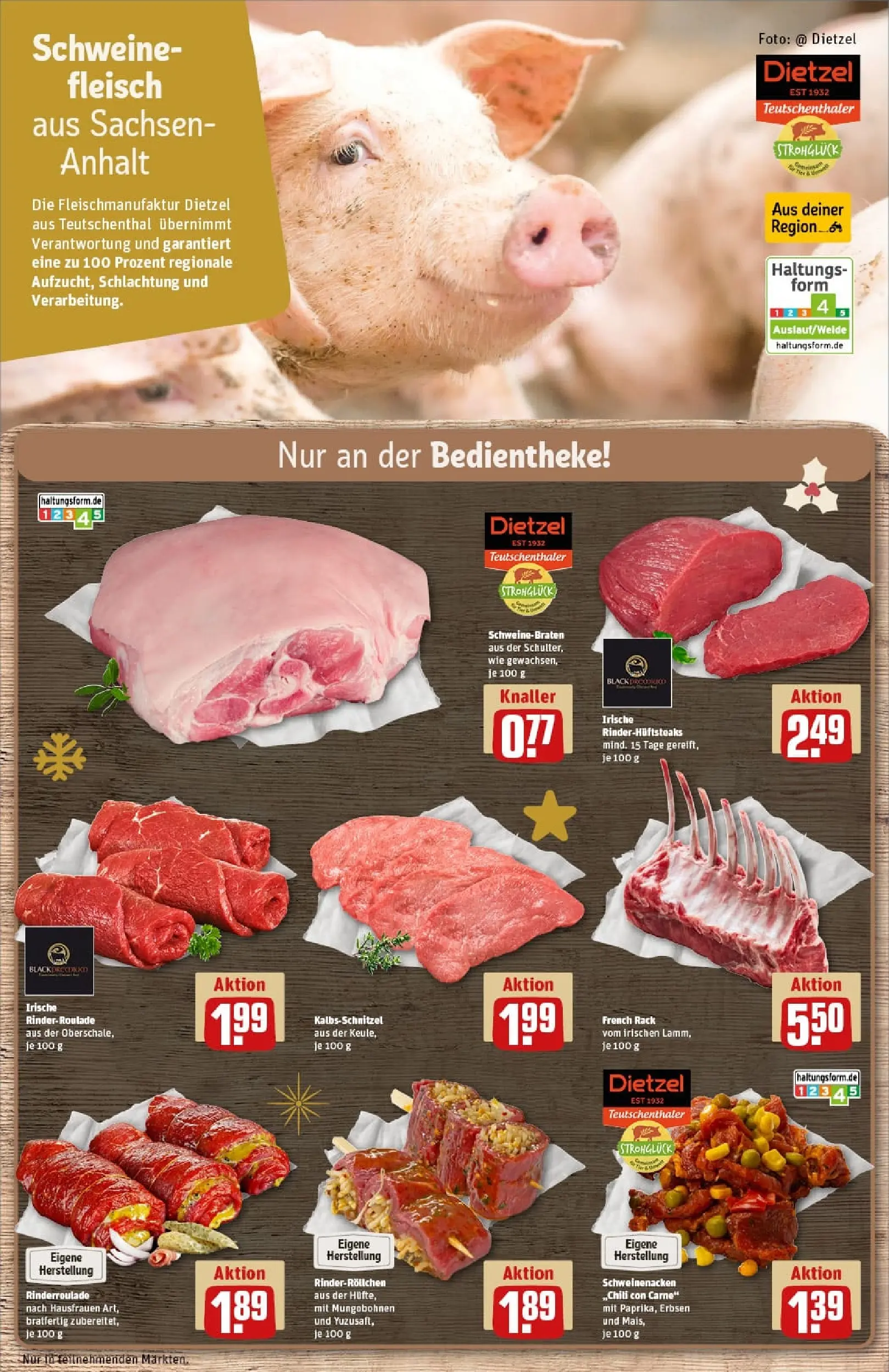 REWE Prospekt ab 23.11.2025 zum Blättern » Angebote | Seite: 10 | Produkte: Schweinenacken, Schnitzel, Fleisch, Erbsen