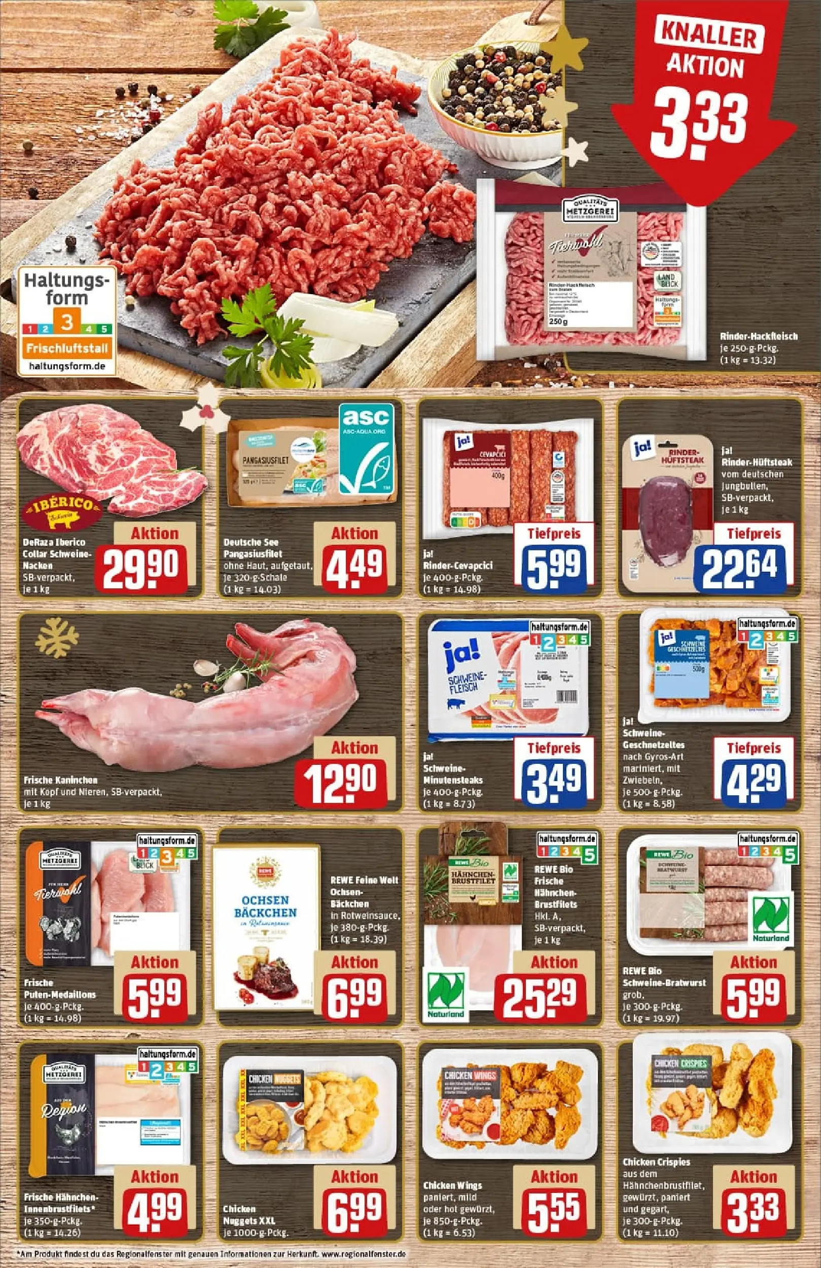 REWE Prospekt ab 23.11.2025 zum Blättern » Angebote | Seite: 8 | Produkte: Hahnchen, Cevapcici, Steak, Fleisch