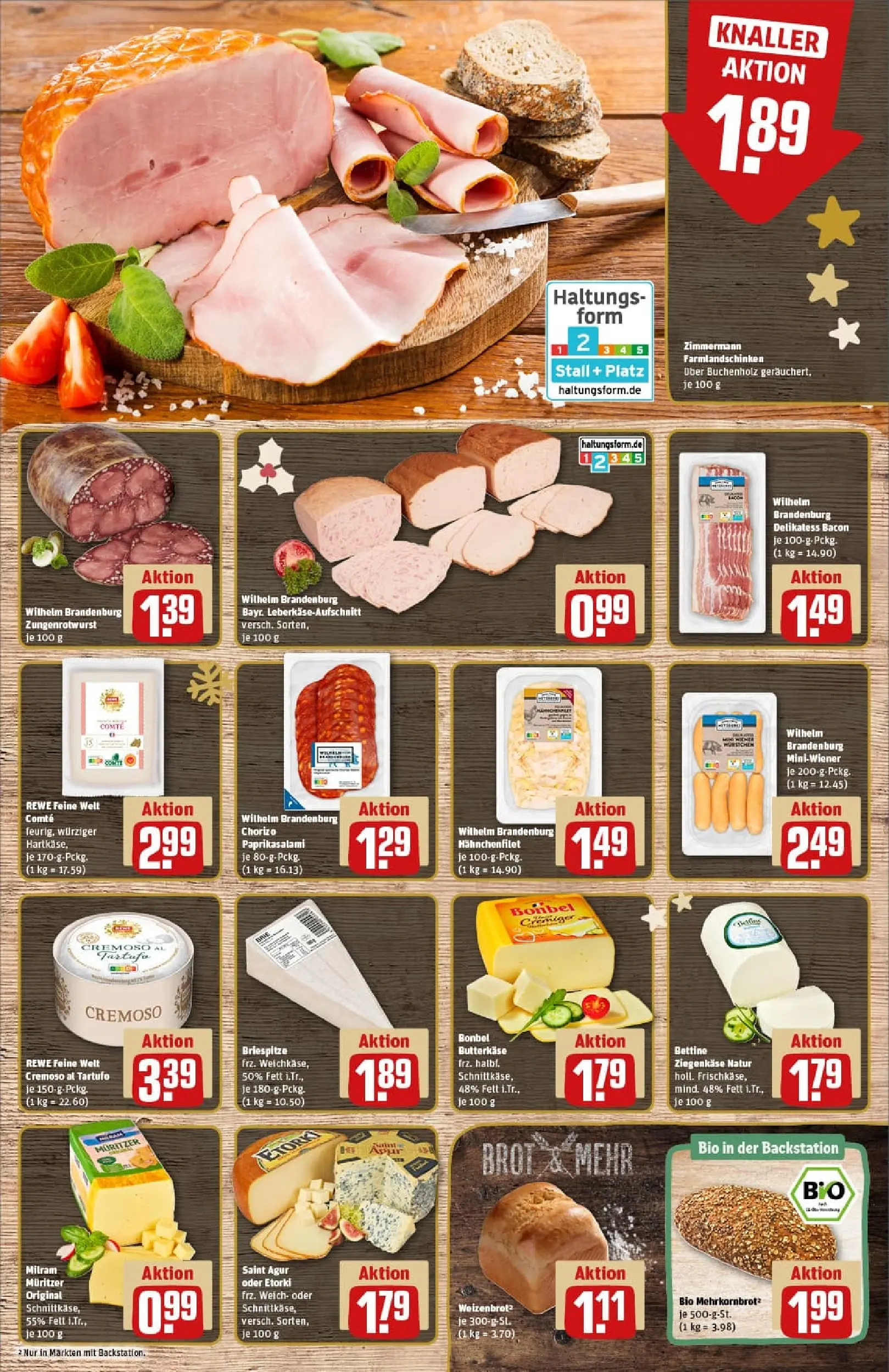 REWE Prospekt ab 23.11.2025 zum Blättern » Angebote | Seite: 9 | Produkte: Ziegenkäse, Milram, Brot, Salami