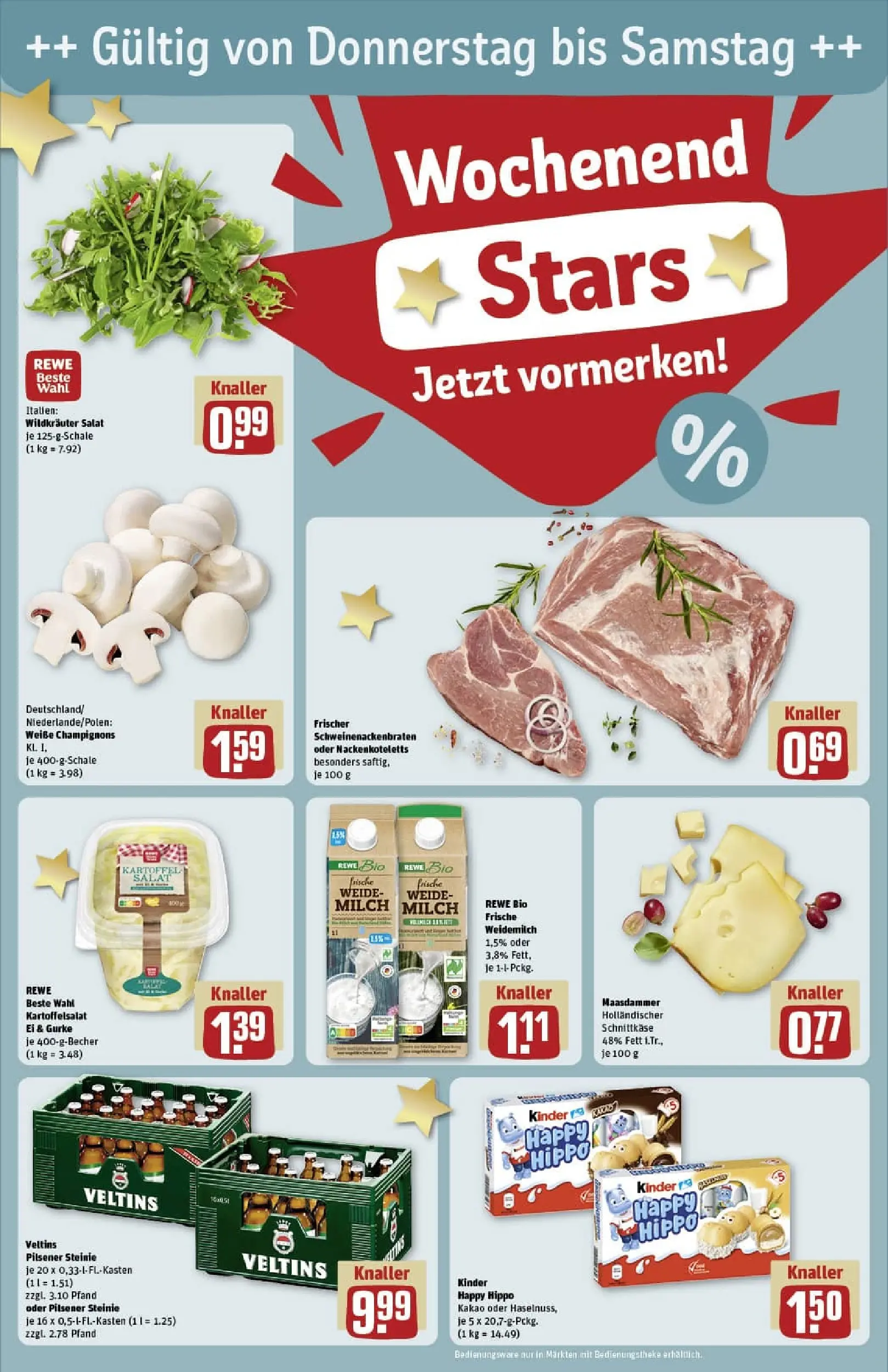 REWE Prospekt ab 23.11.2025 zum Blättern » Angebote | Seite: 30 | Produkte: Milch, Champignons, Salat, Veltins