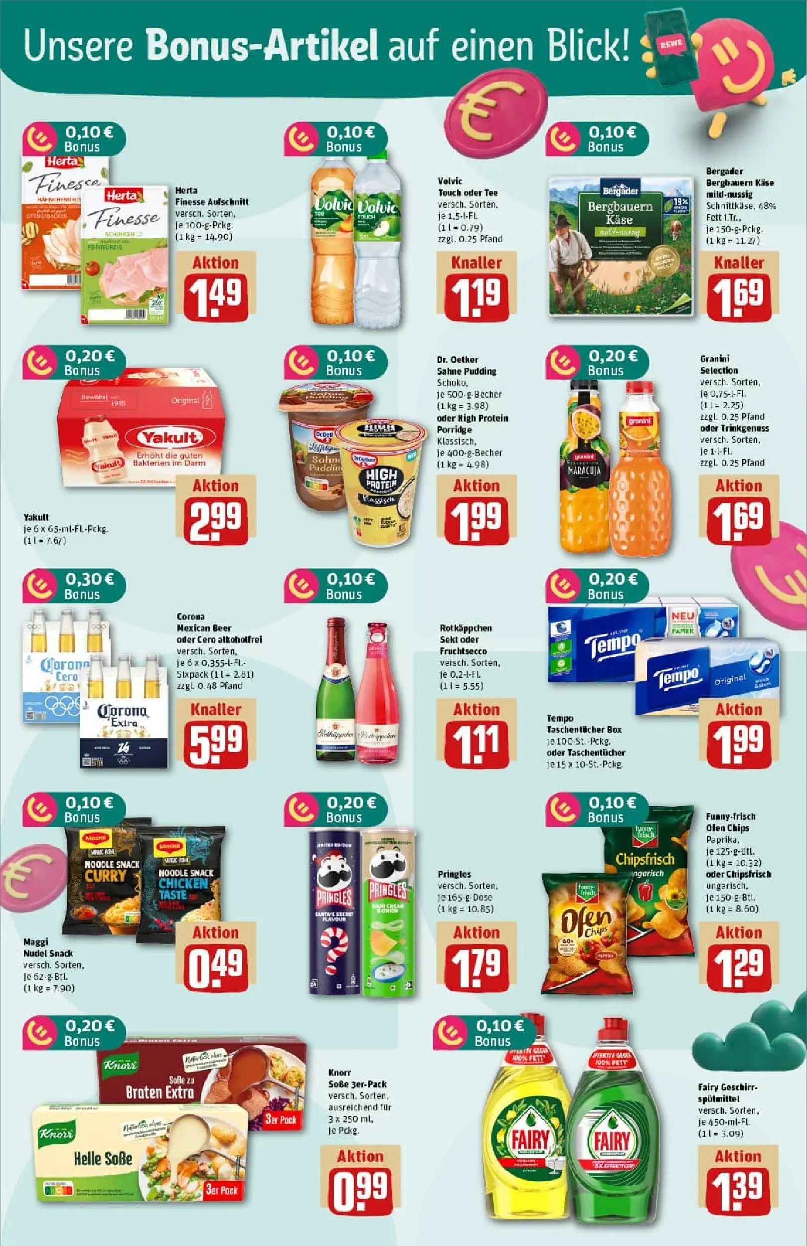 REWE Prospekt ab 23.11.2025 zum Blättern » Angebote | Seite: 34 | Produkte: Käse, Volvic touch, Volvic, Herta finesse