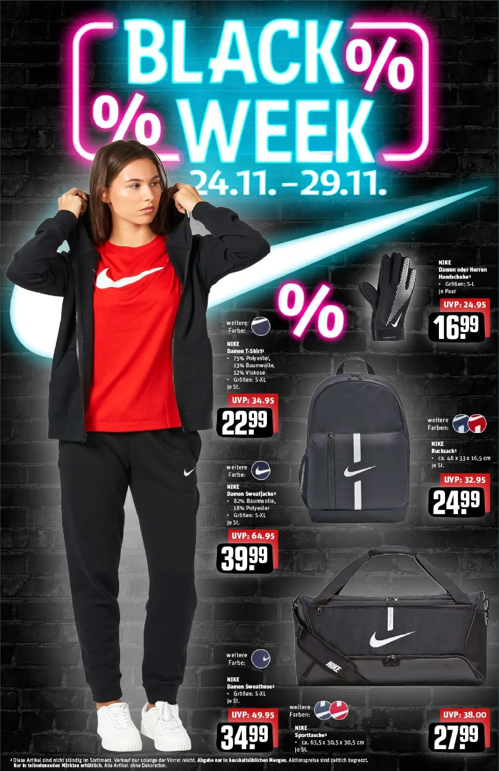 REWE Prospekt ab 23.11.2025 zum Blättern » Angebote | Seite: 38 | Produkte: Sweathose, Sweatjacke, T-Shirt, Handschuhe