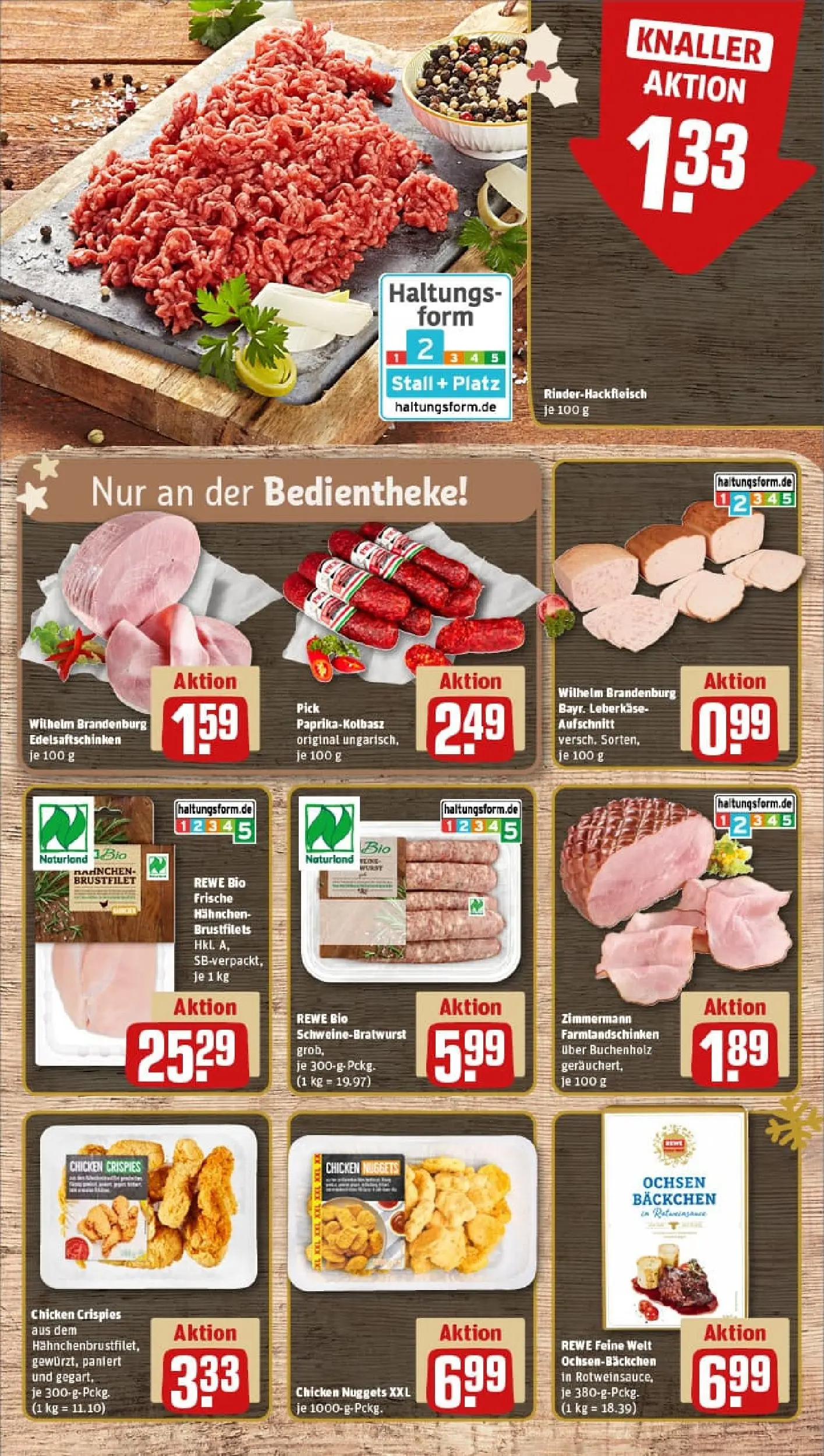 REWE Prospekt ab 23.11.2025 zum Blättern » Angebote | Seite: 10 | Produkte: Hahnchen, Paprika, Leberkase