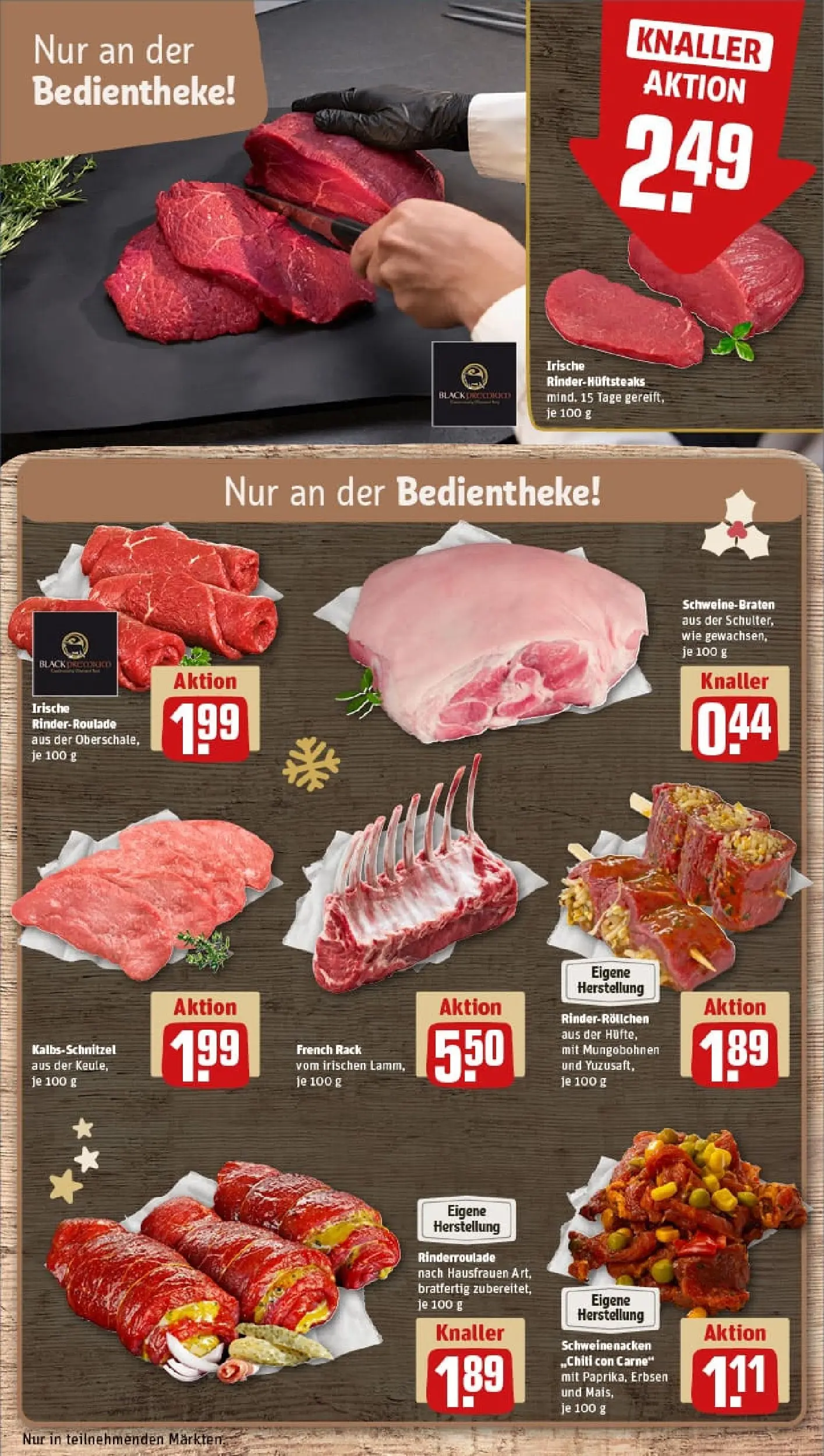 REWE Prospekt ab 23.11.2025 zum Blättern » Angebote | Seite: 12 | Produkte: Schweinenacken, Steak, Erbsen