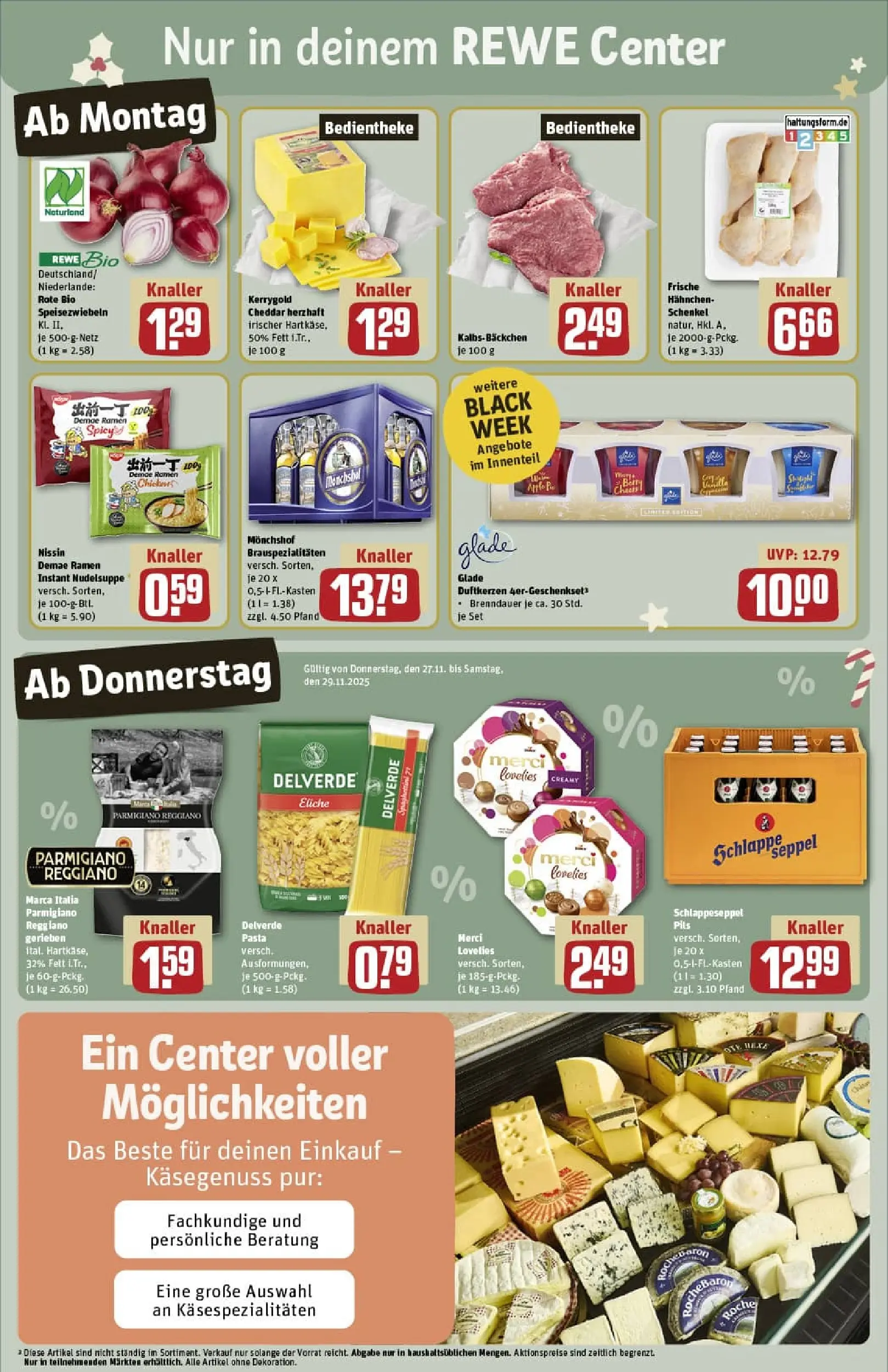REWE Prospekt ab 23.11.2025 zum Blättern » Angebote | Seite: 5 | Produkte: Merci, Hahnchen, Pils, Pasta