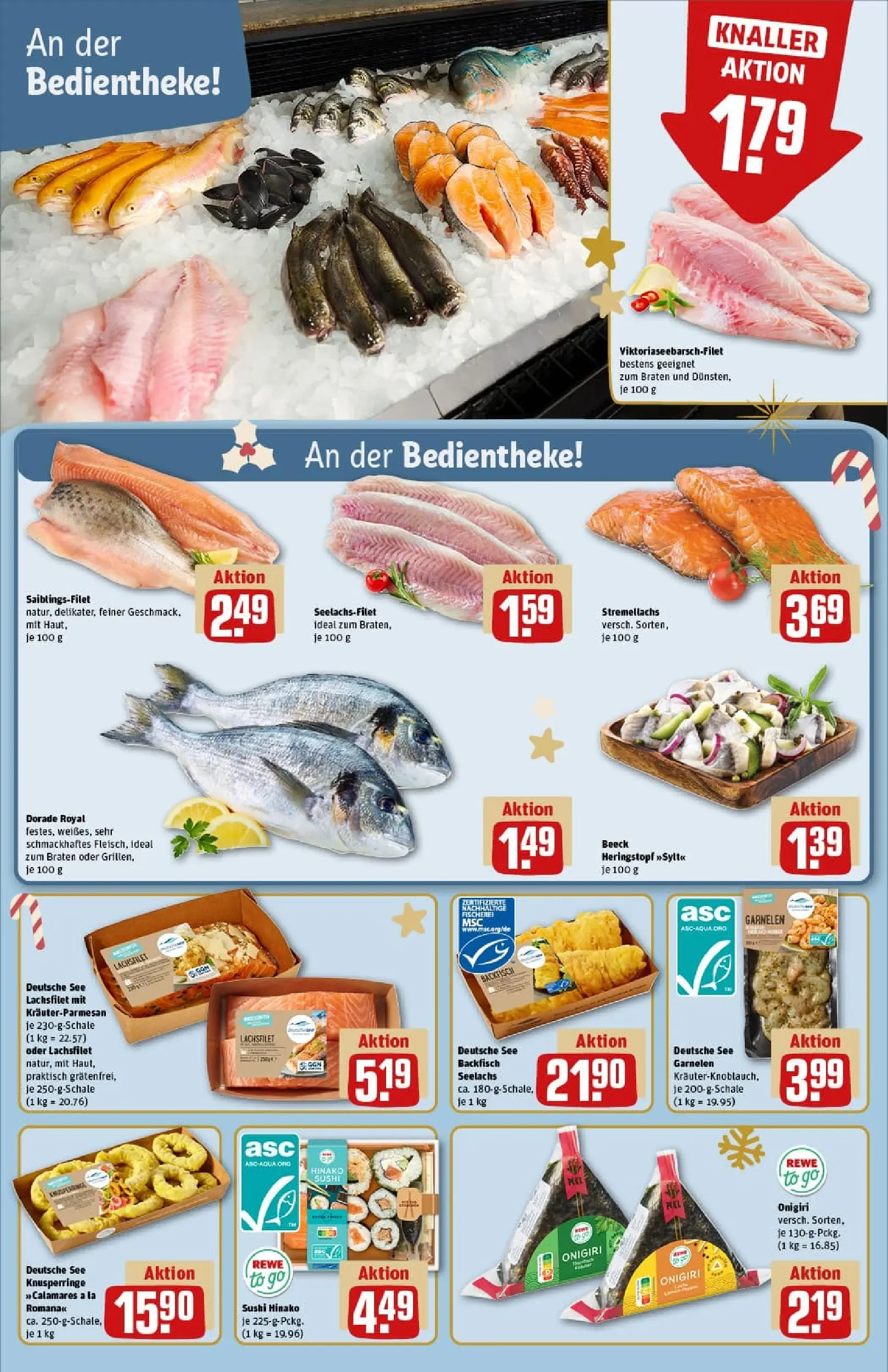 REWE Prospekt ab 23.11.2025 zum Blättern » Angebote | Seite: 9 | Produkte: Dorade, Garnelen