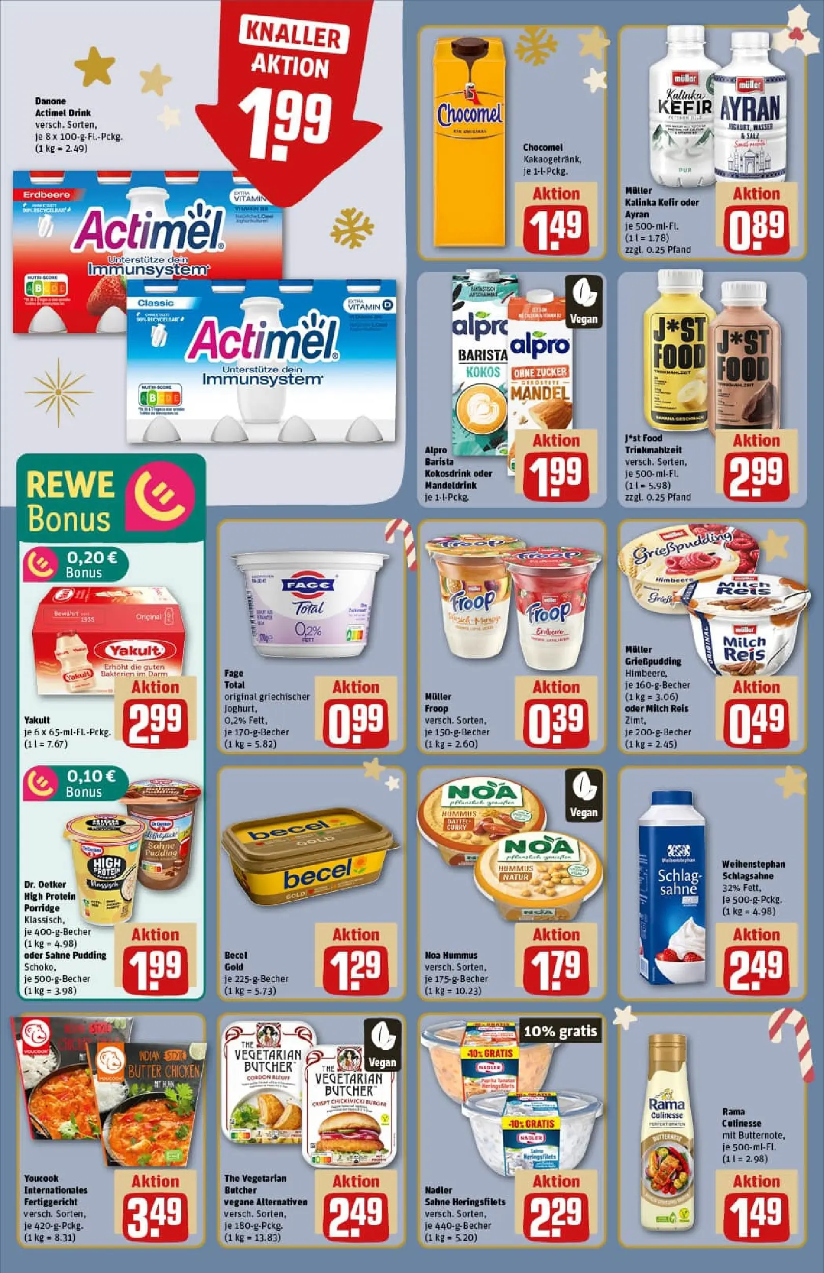 REWE Prospekt ab 23.11.2025 zum Blättern » Angebote | Seite: 16 | Produkte: Actimel, Becel, Reis, Sahne