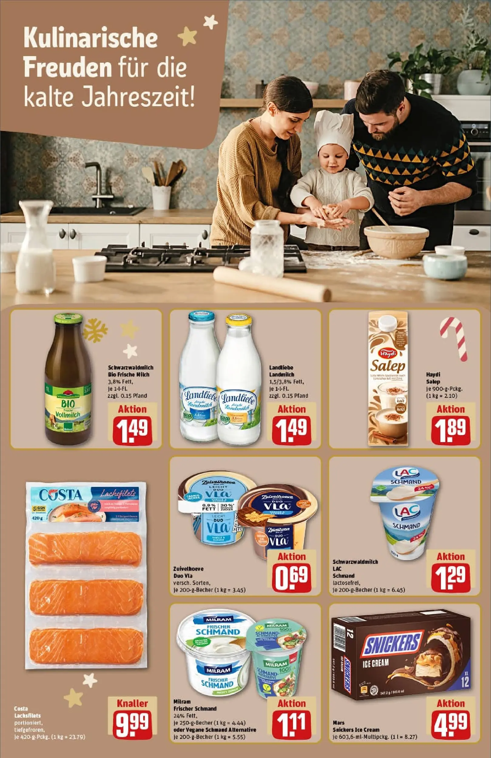 REWE Prospekt ab 23.11.2025 zum Blättern » Angebote | Seite: 18 | Produkte: Milch, Pudding, Snickers, Mars