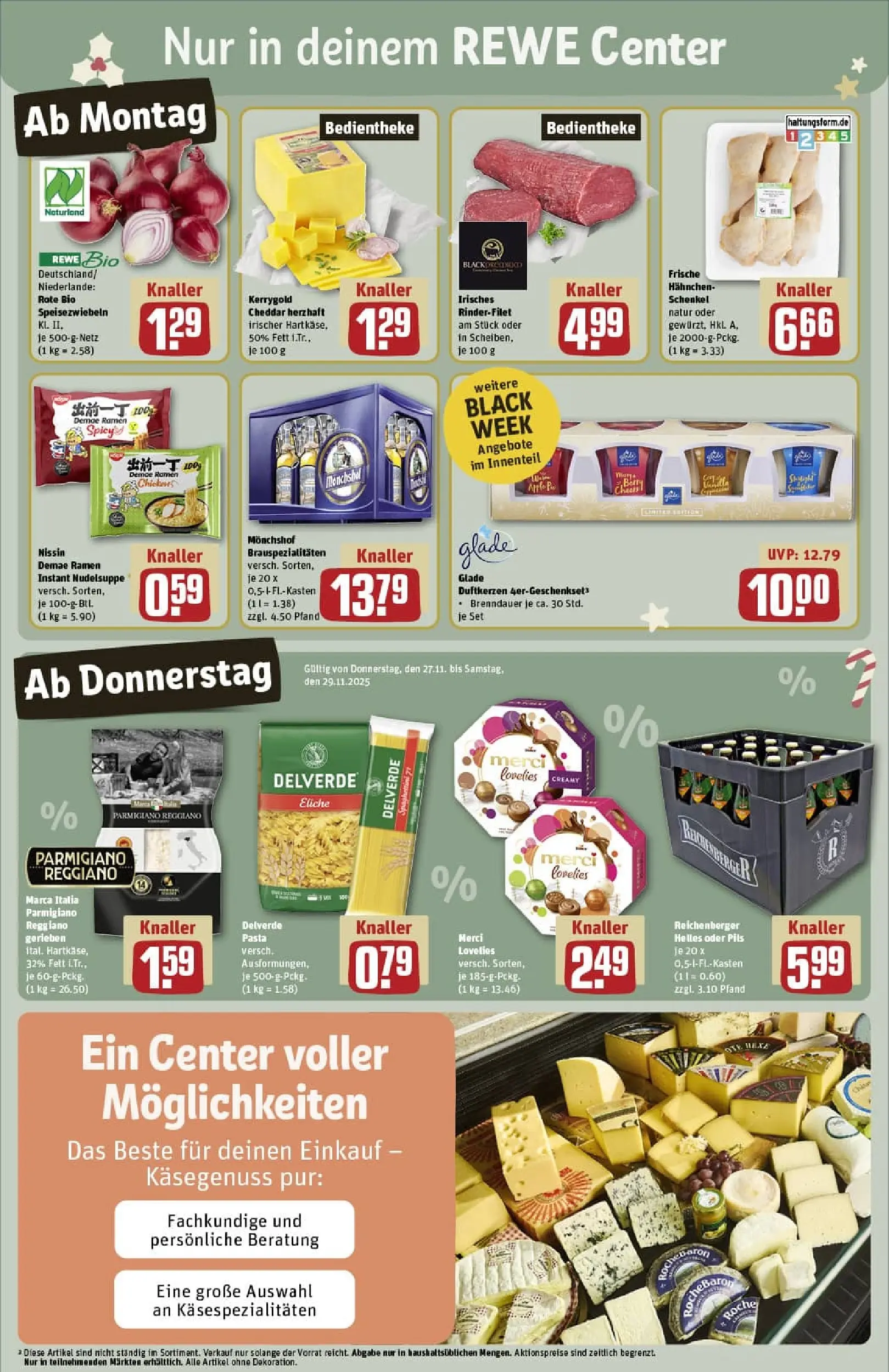 REWE Prospekt ab 23.11.2025 zum Blättern » Angebote | Seite: 5 | Produkte: Monchshof, Merci, Hahnchen, Rinderfilet